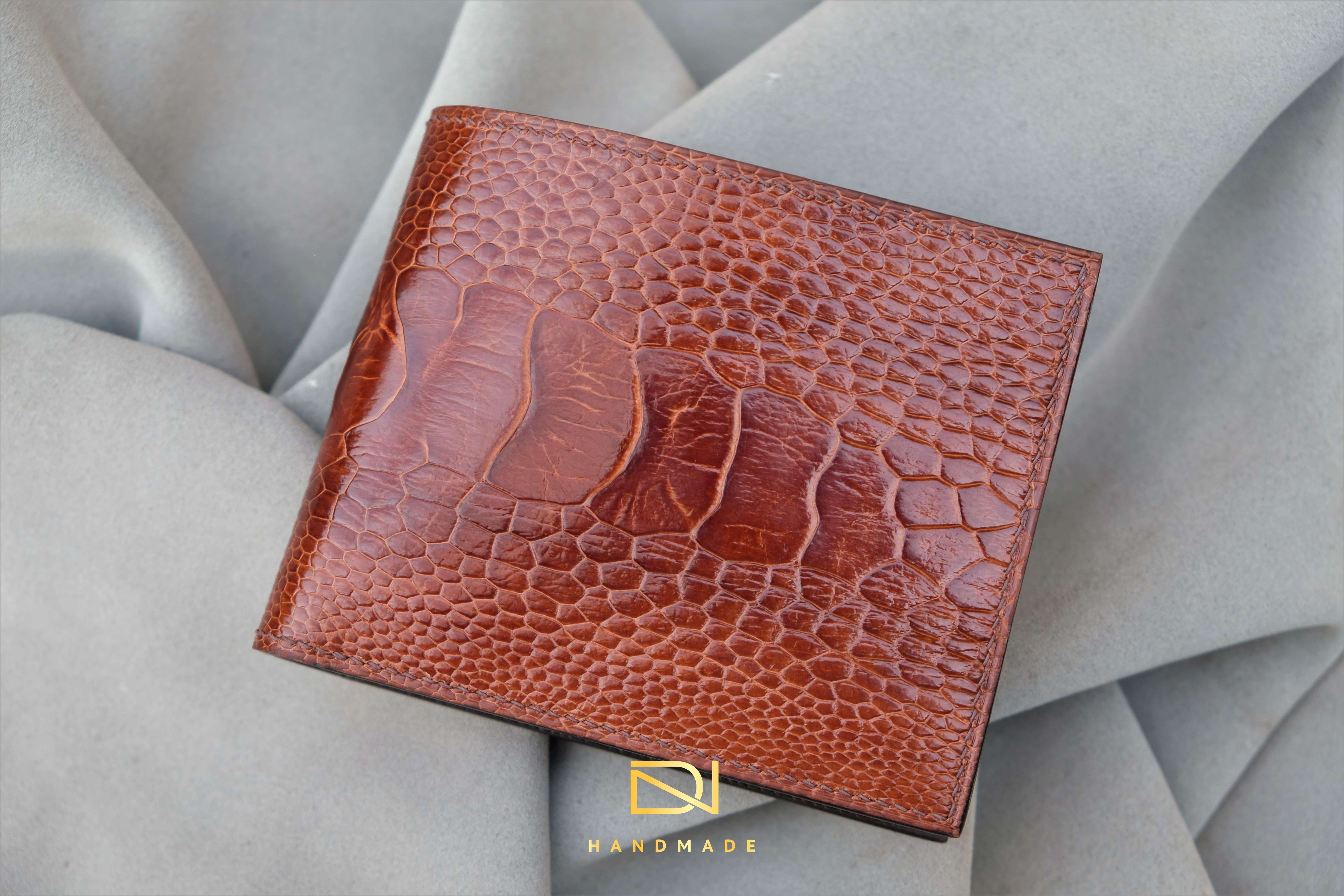 Made-to-Order Brown Ostrich Leather Wallet