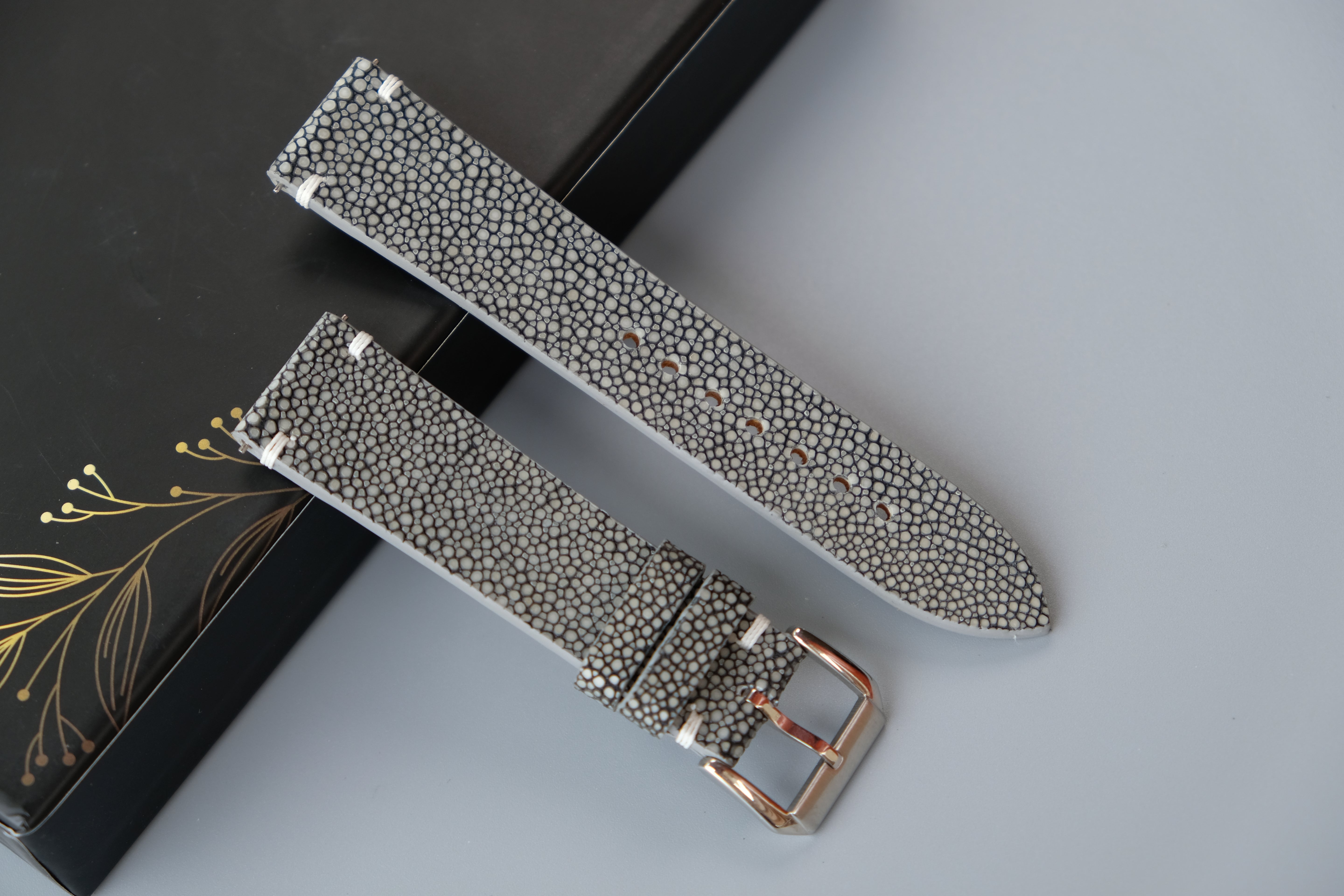 Gray Stingray Leather Watch Strap