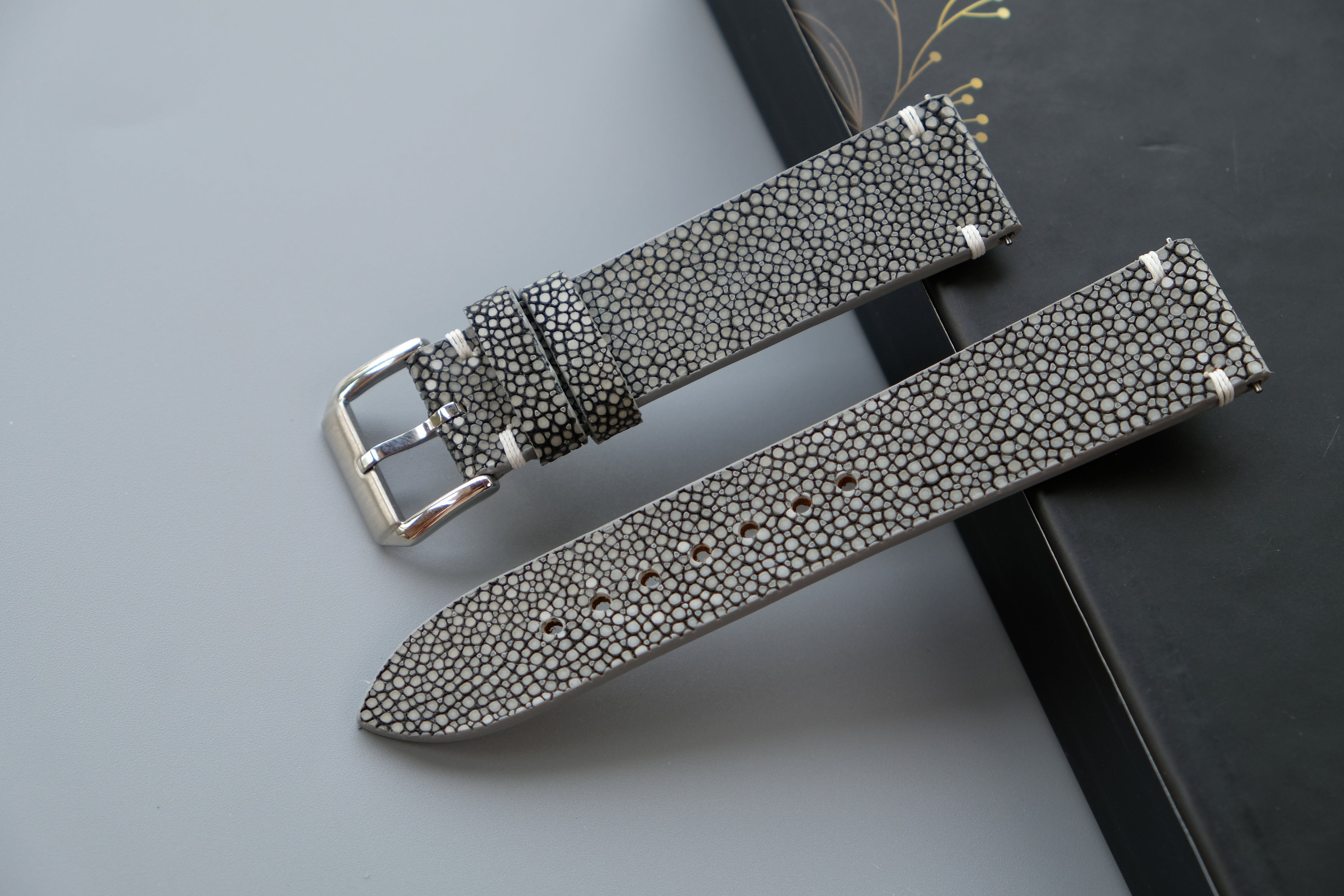 Gray Stingray Leather Watch Strap