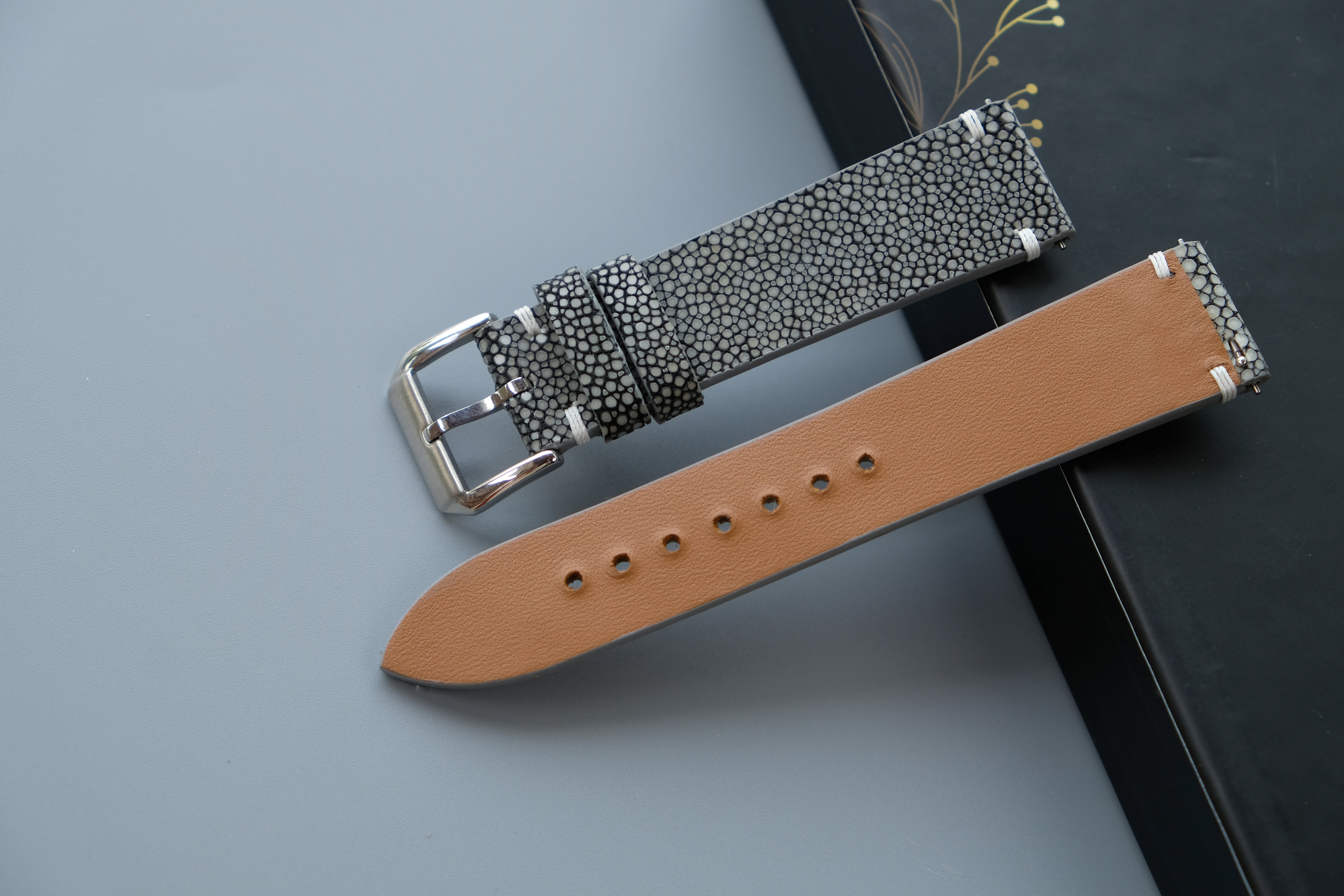 Gray Stingray Leather Watch Strap