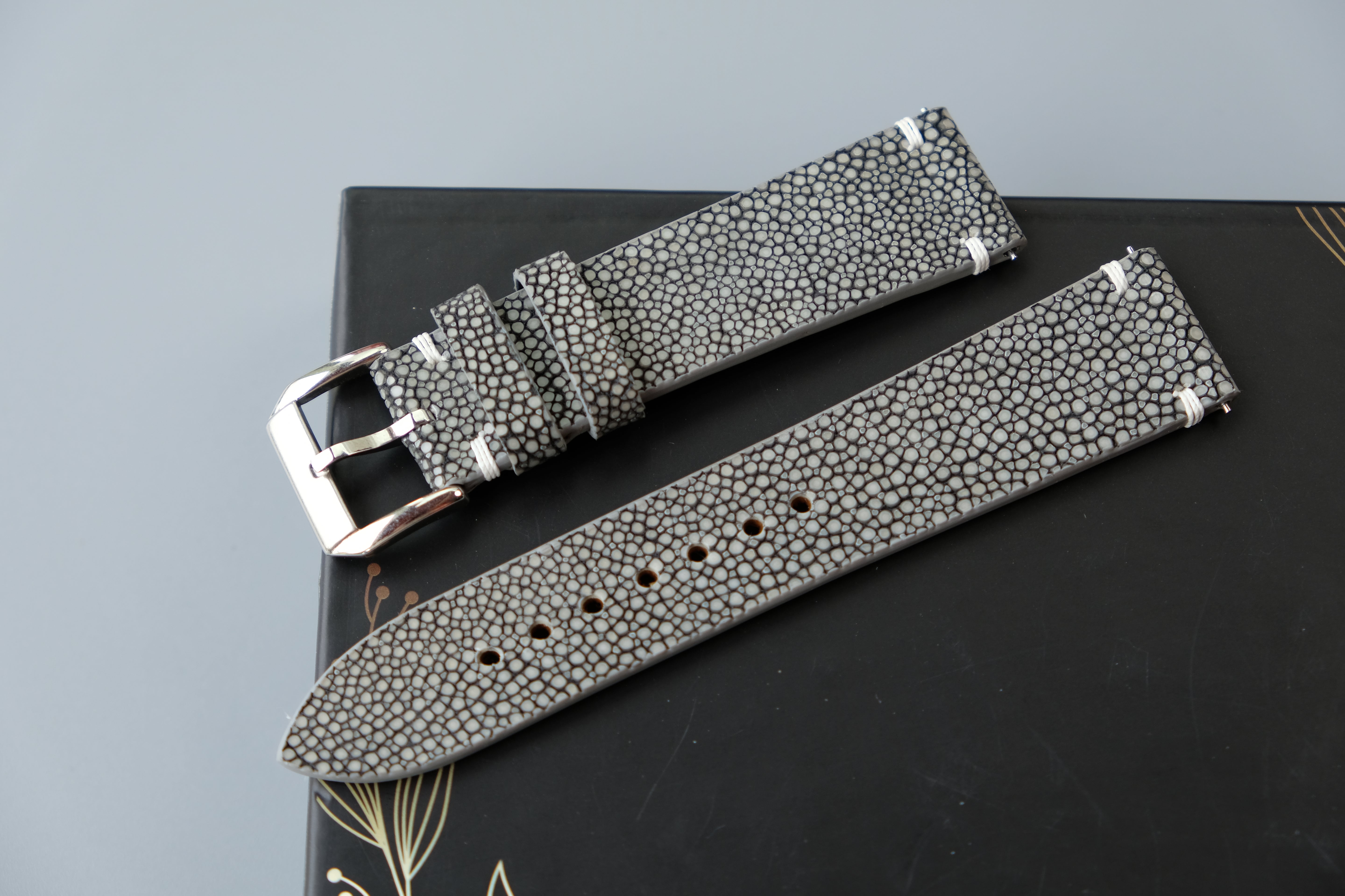 Gray Stingray Leather Watch Strap