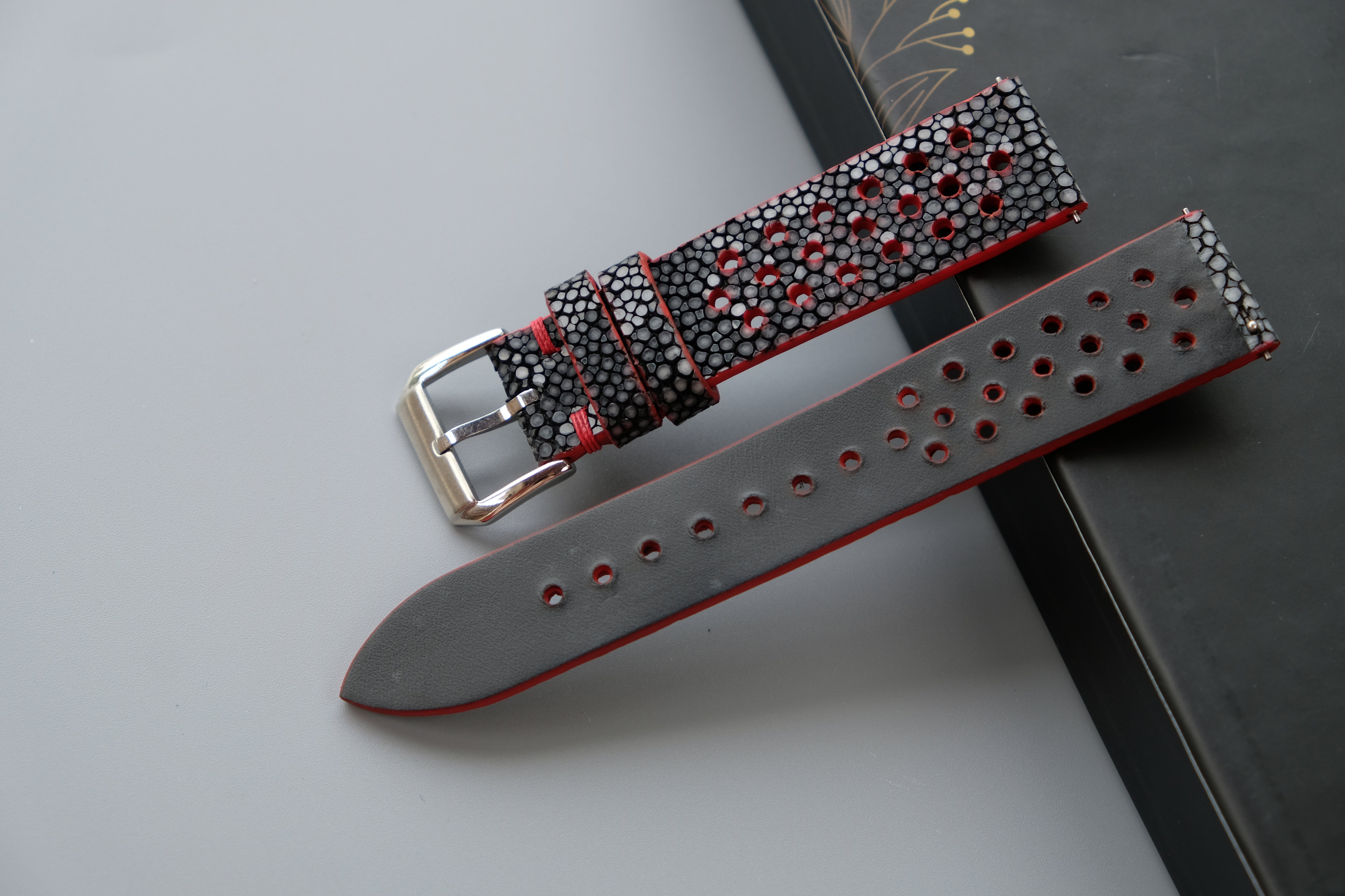 Black Stingray Leather Watch Strap