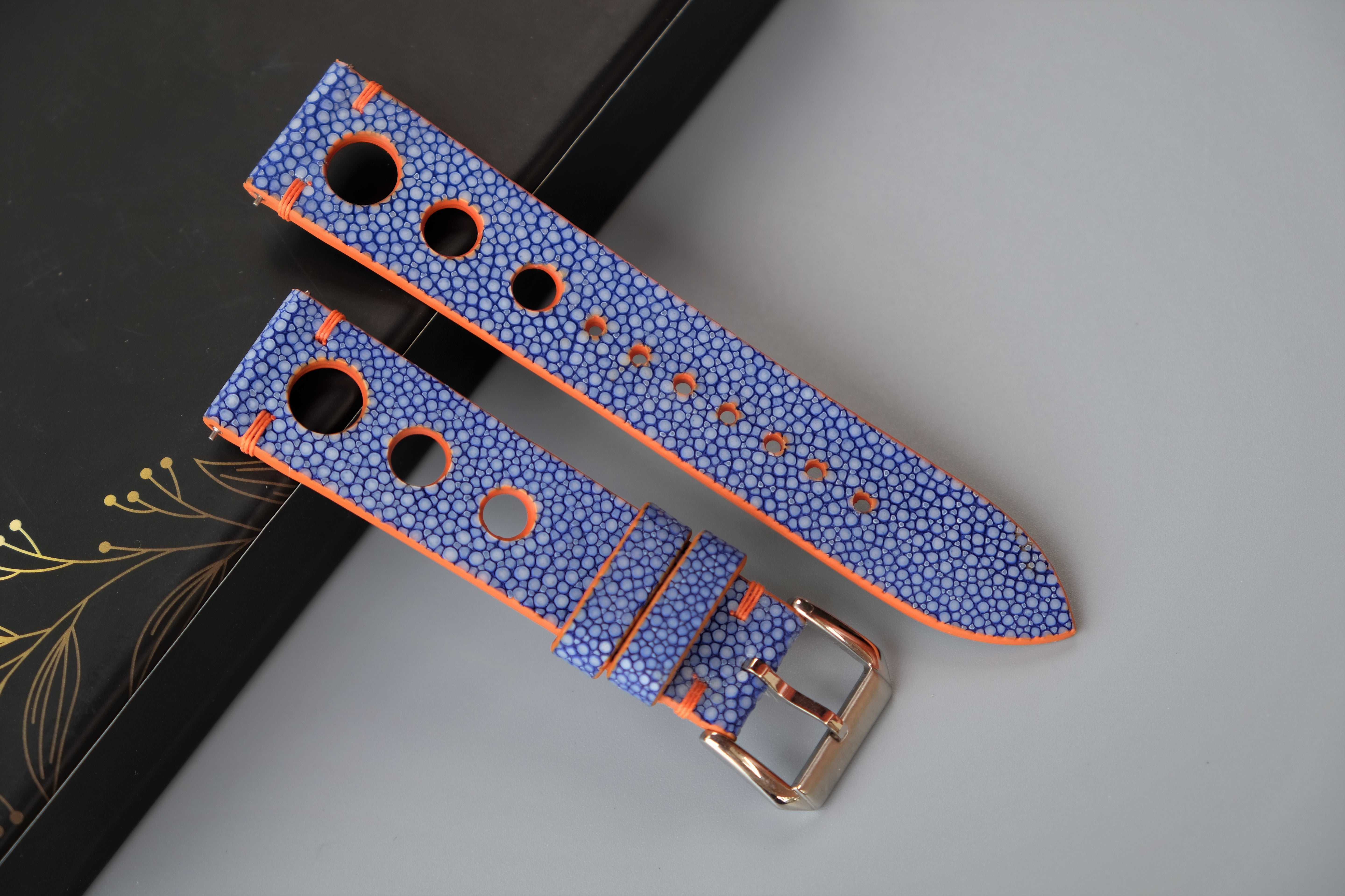 Blue Stingray Leather Watch Strap