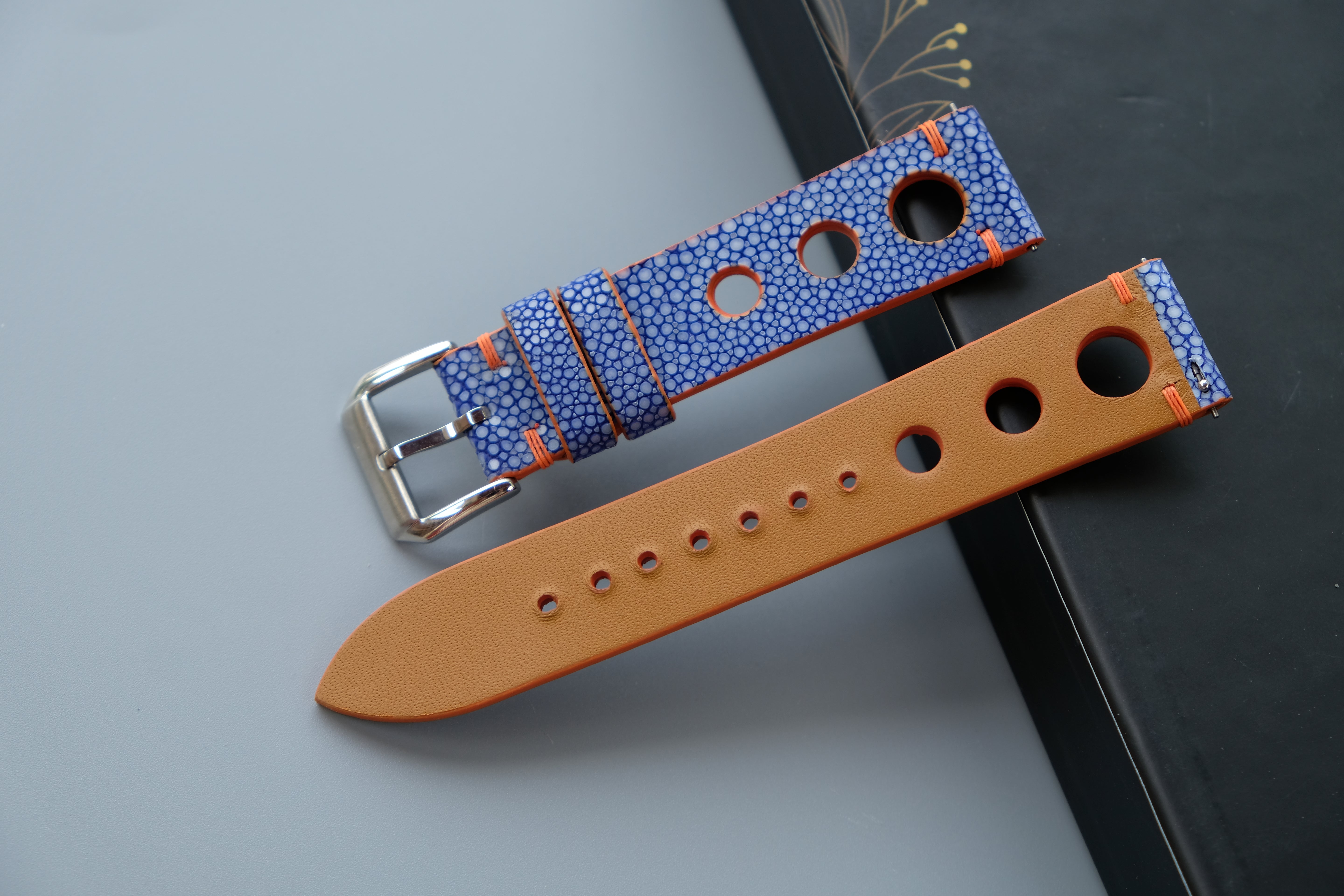 Blue Stingray Leather Watch Strap