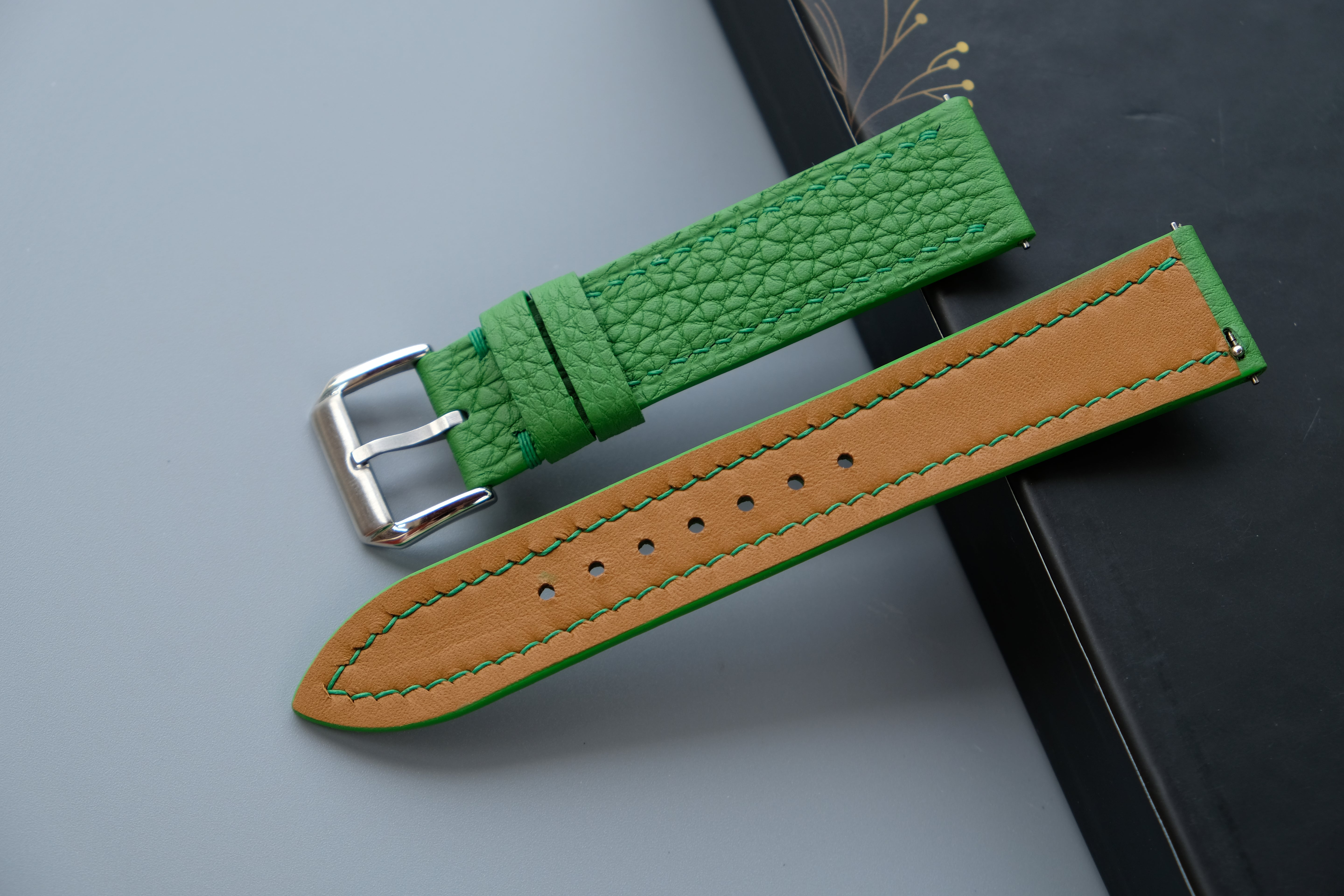 Light Green Togo Leather Watch Strap