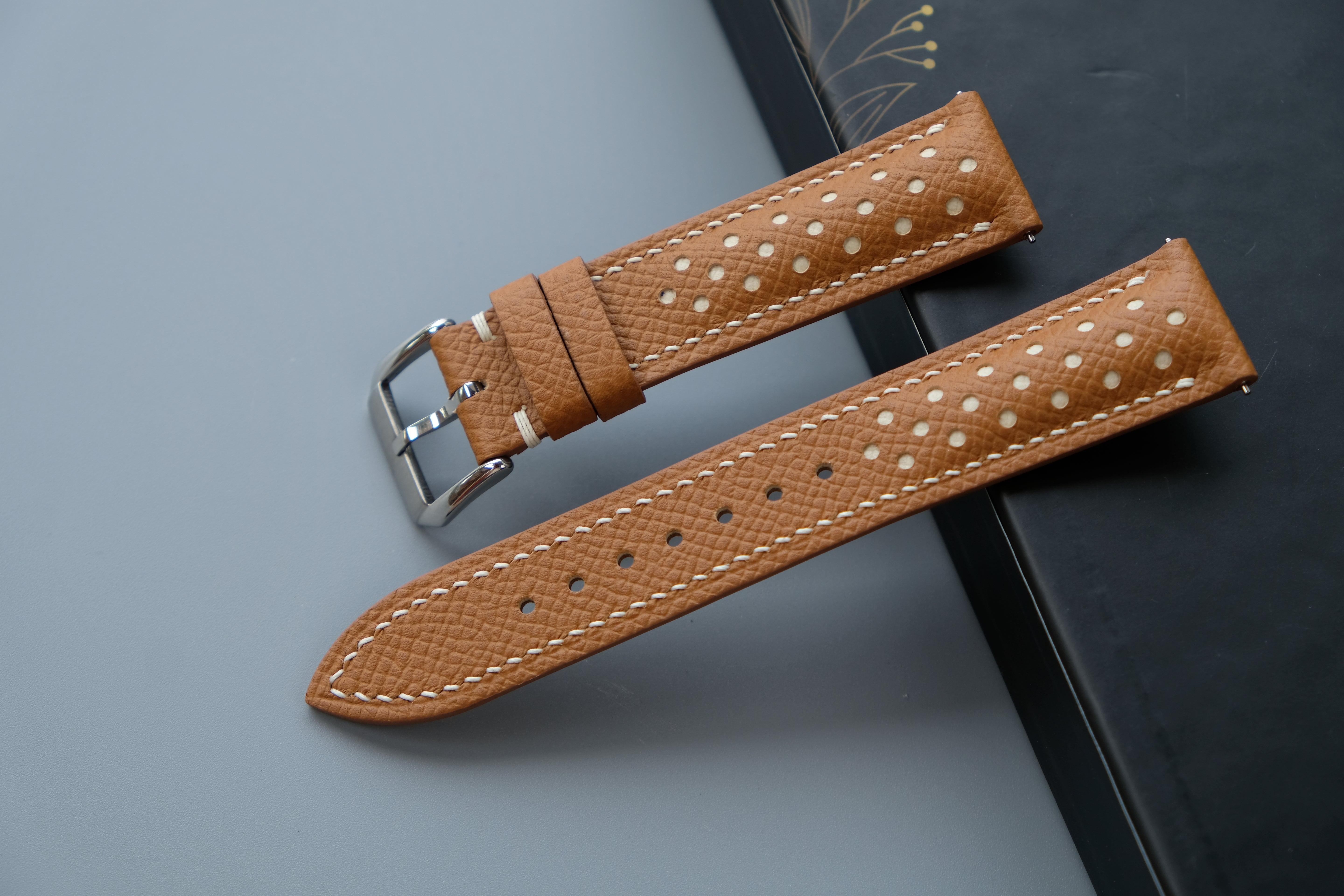 Gold Epsom Leather Watch Strap