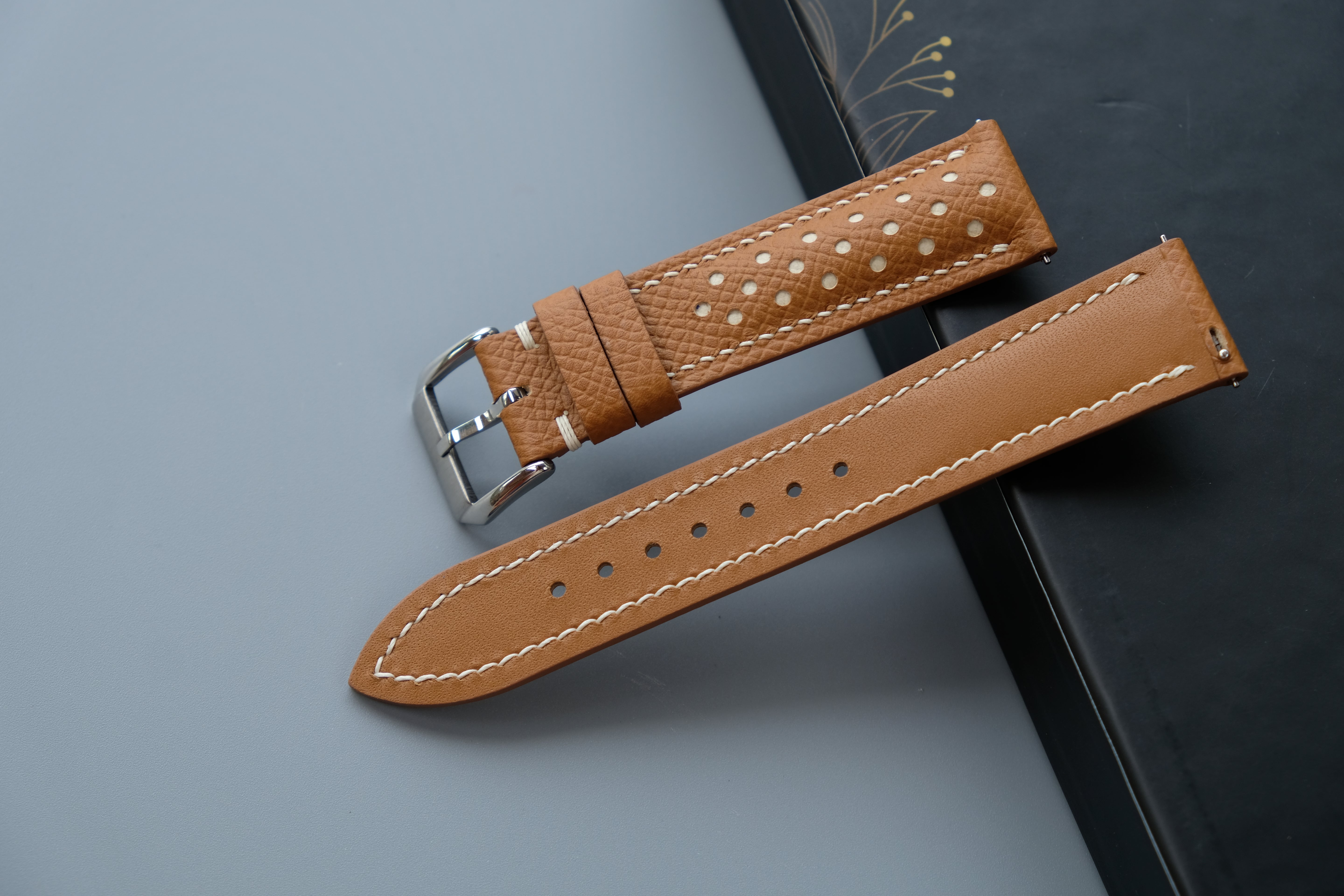 Gold Epsom Leather Watch Strap