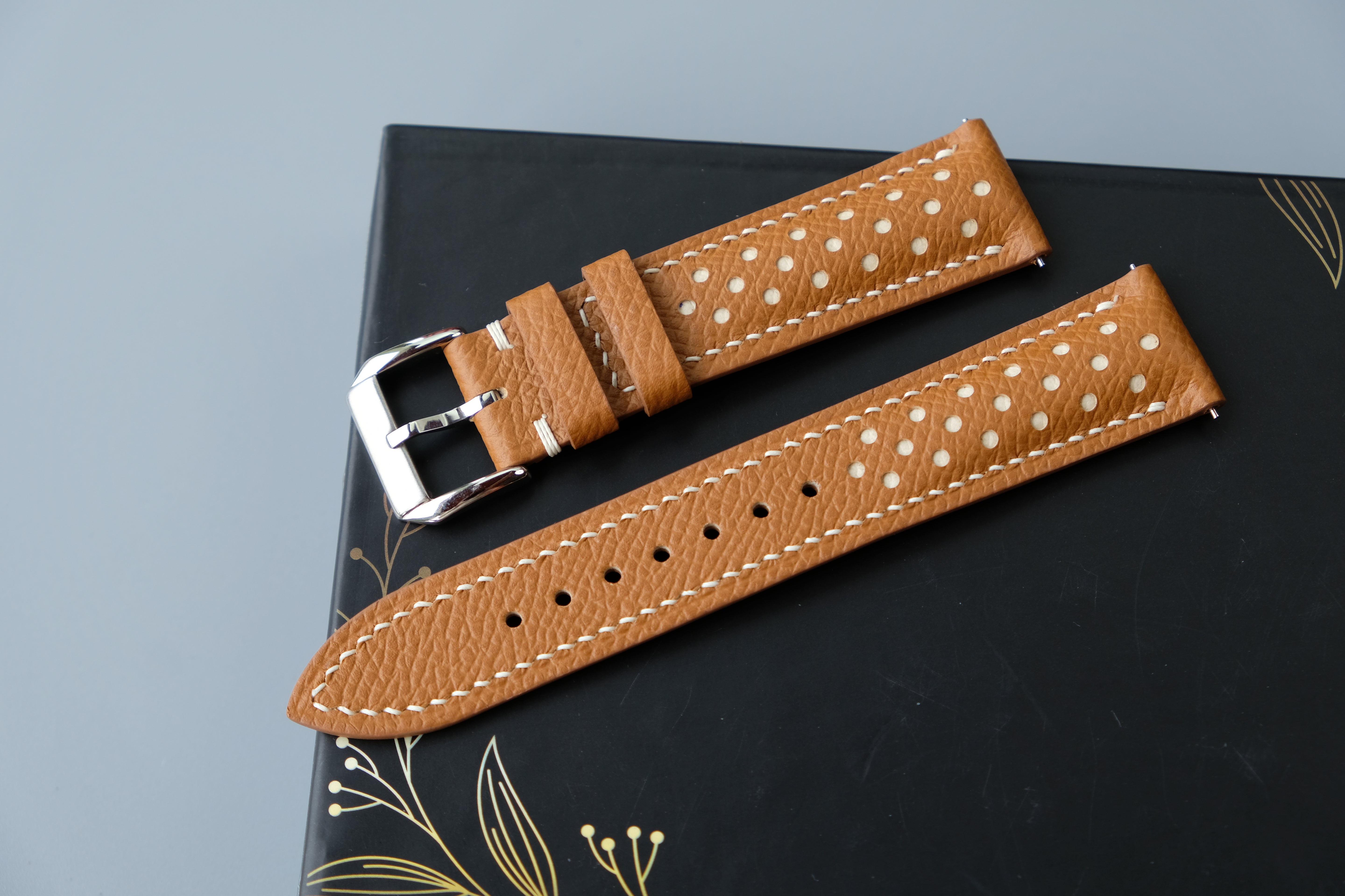 Gold Epsom Leather Watch Strap