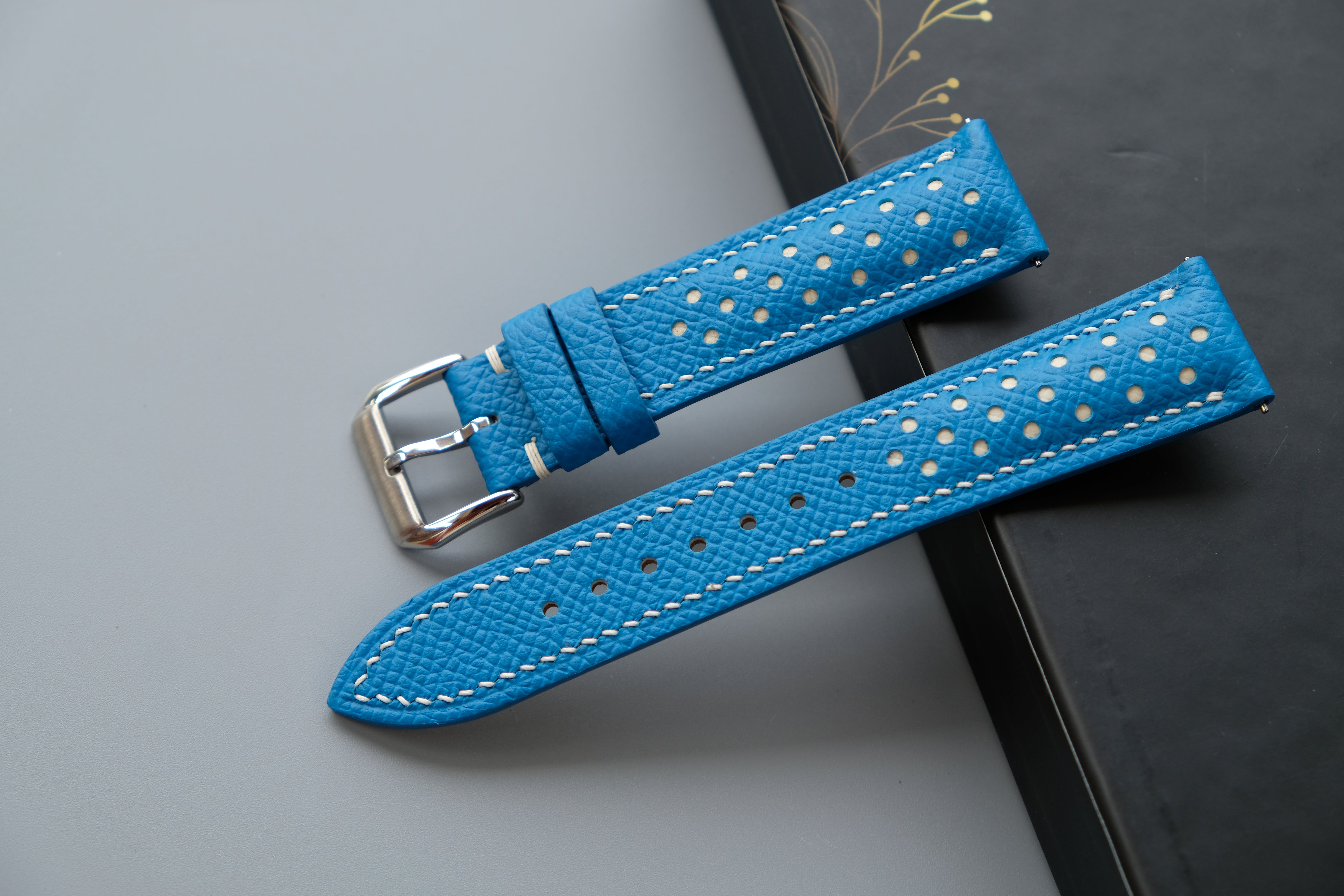 Light Blue Epsom Leather Watch Strap