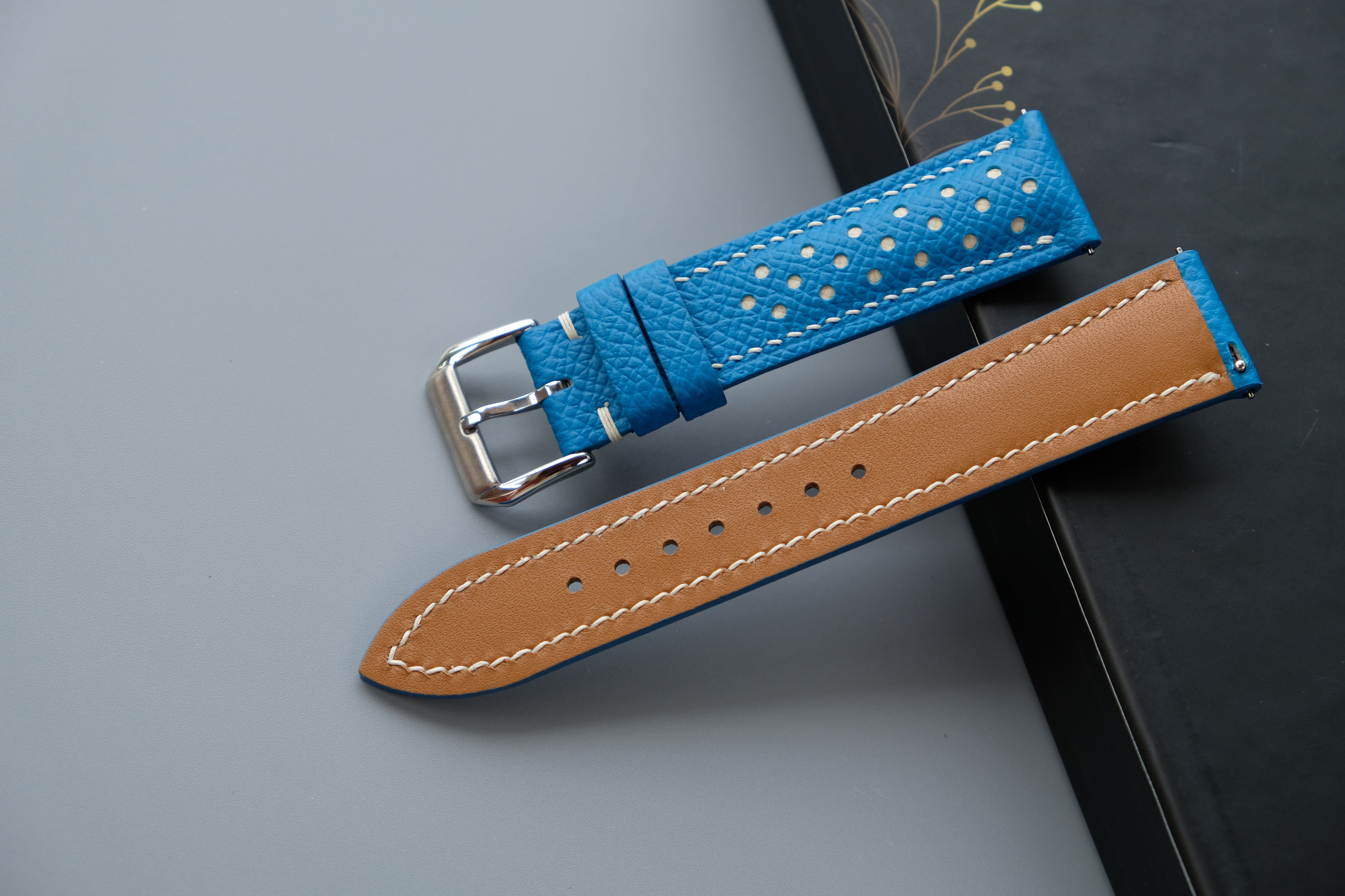 Light Blue Epsom Leather Watch Strap
