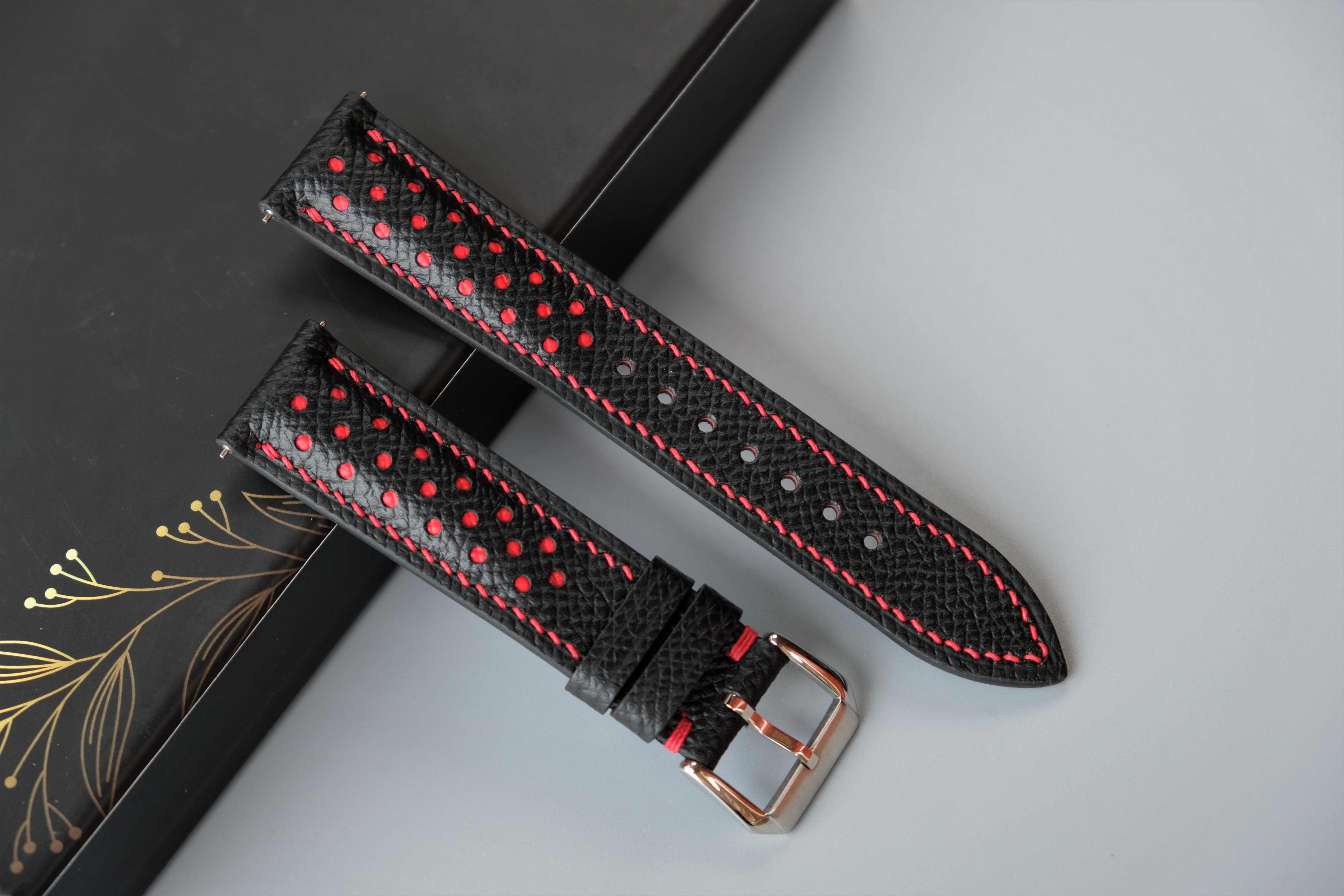 Black Epsom Leather Watch Strap