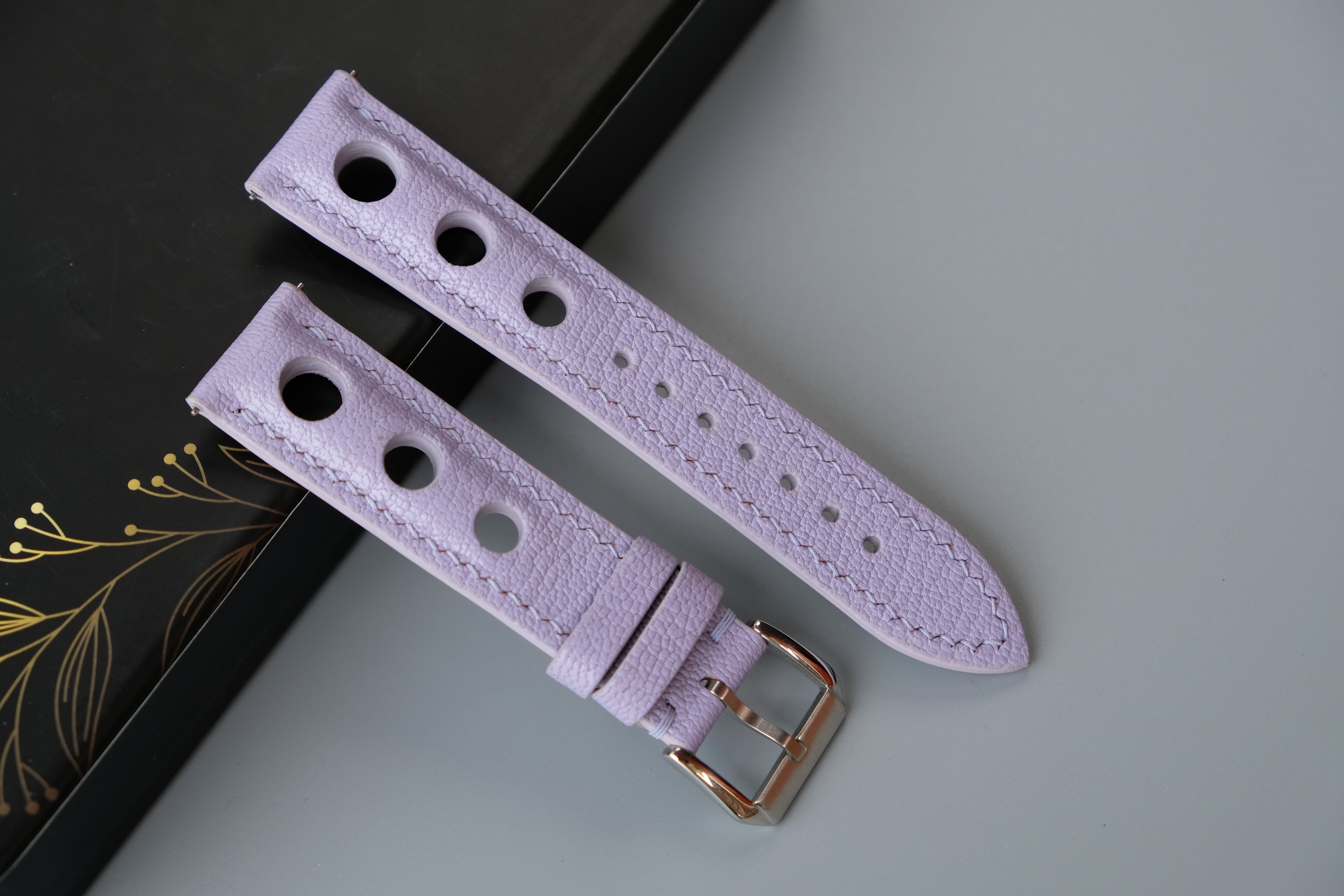 Lavender Purple Alran Chevre Leather Watch Strap