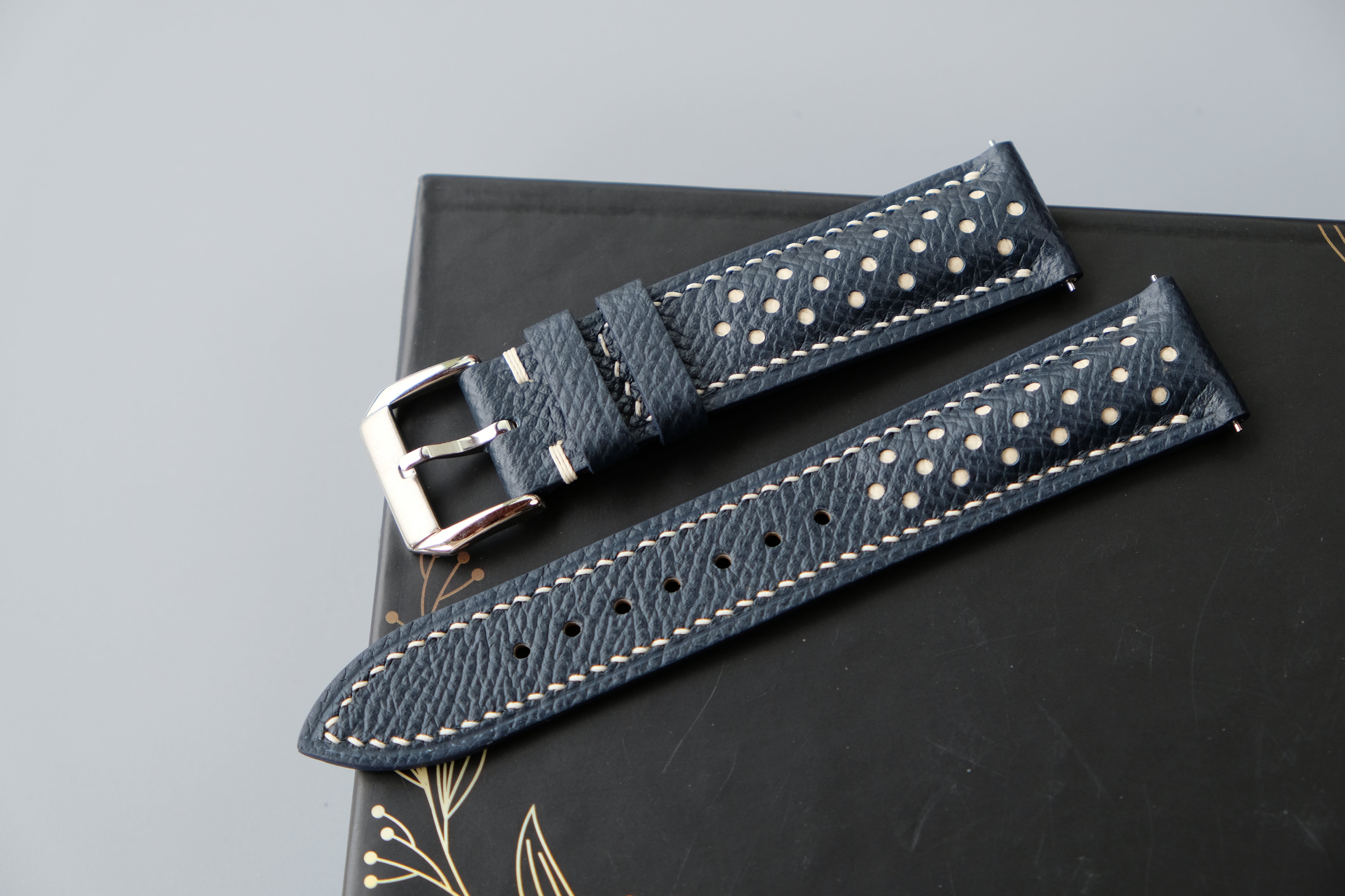 Dark Navy Epsom Leather Watch Strap