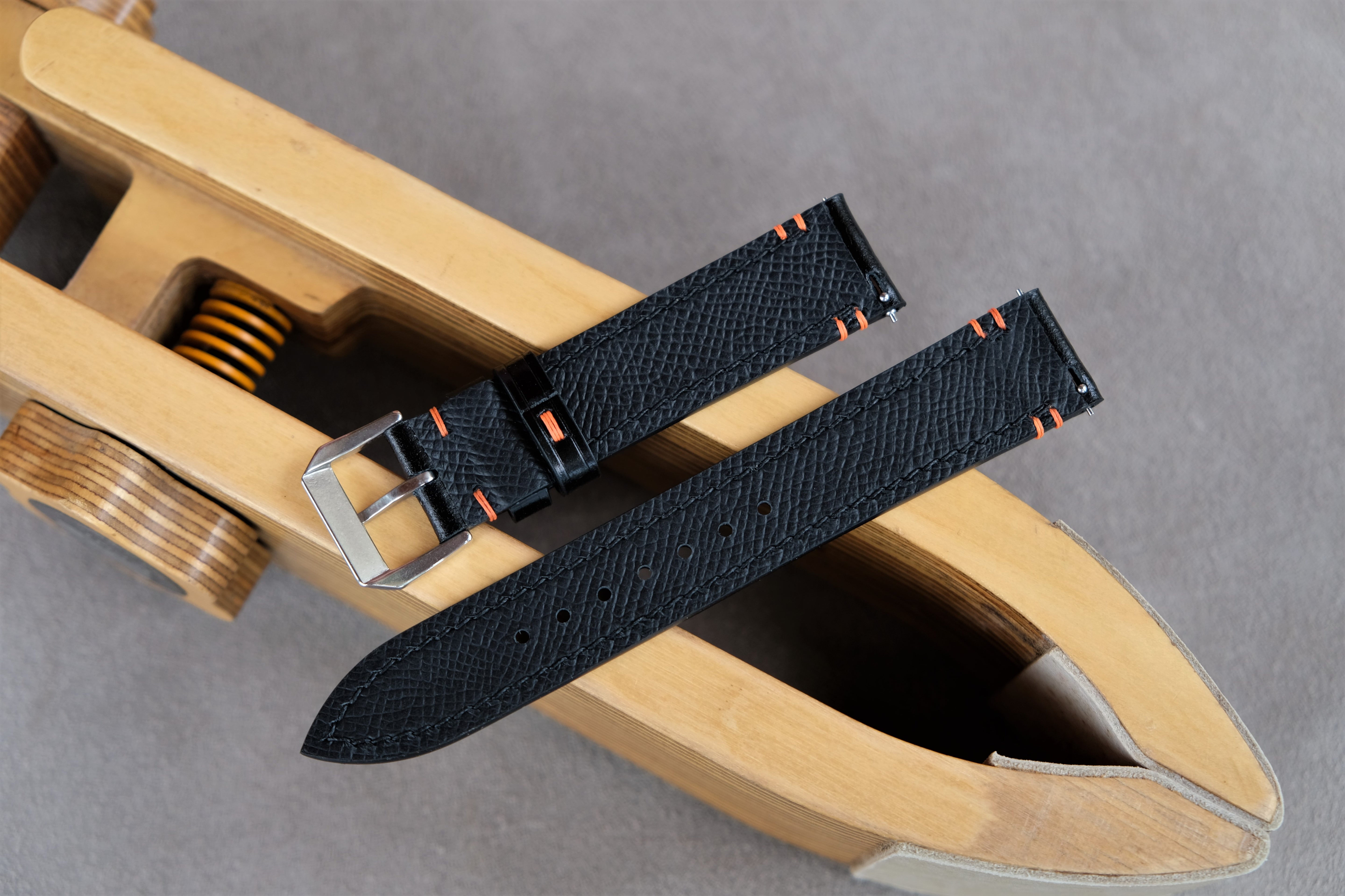 Black Shinki Hikaku Shell Cordovan Leather Strap