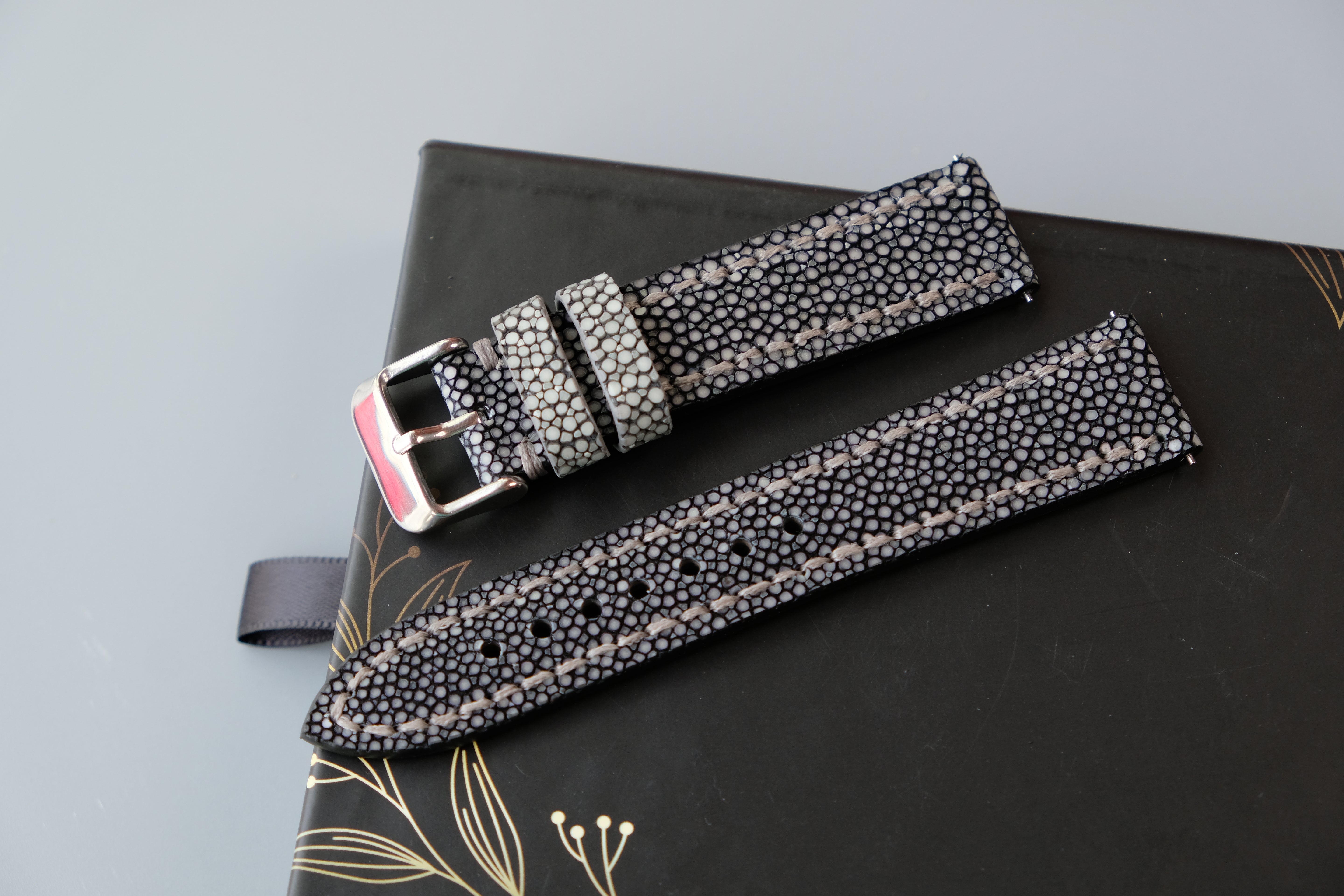 Black Stingray Leather Watch Strap