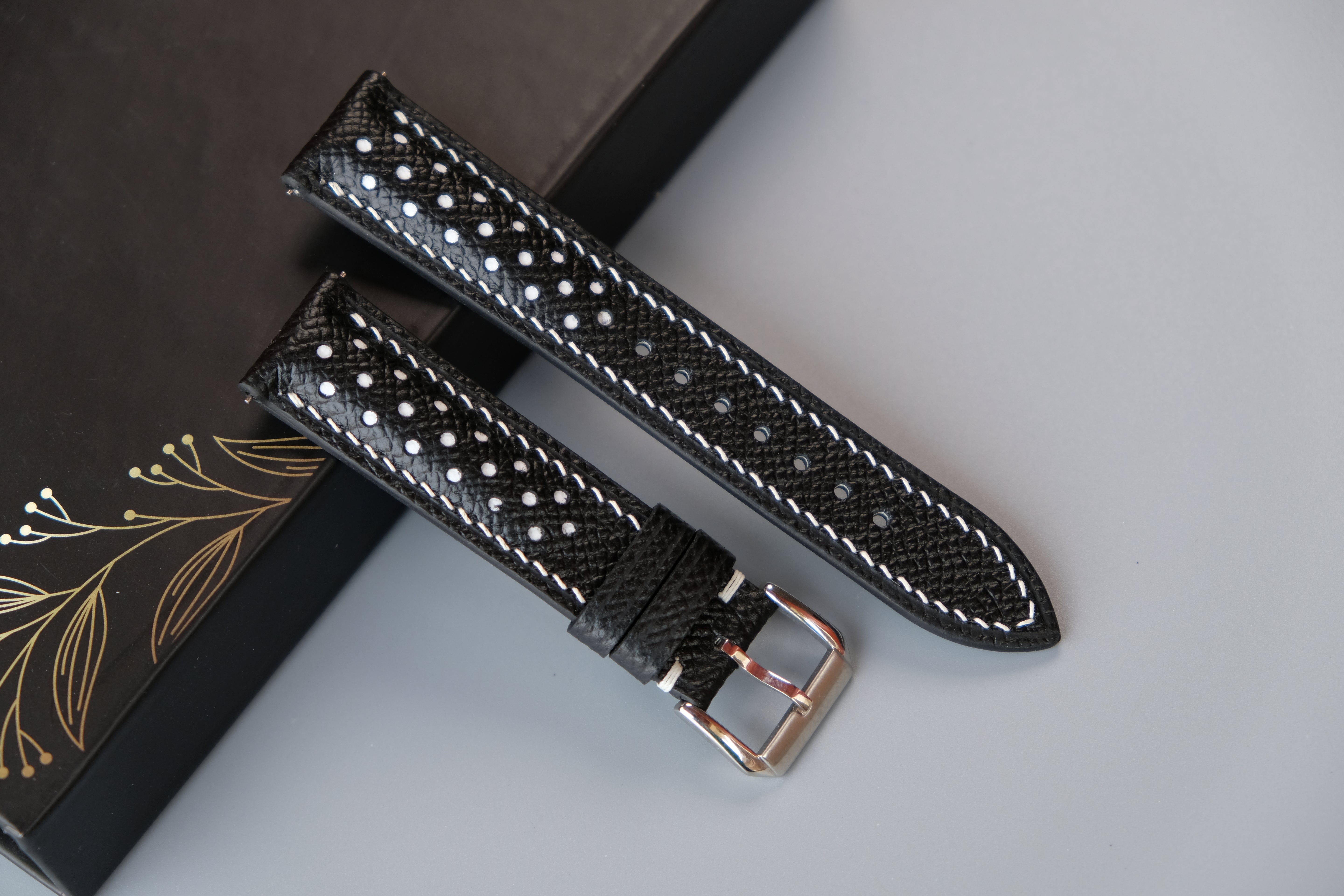 Rally Black Epsom Leather Watch Strap
