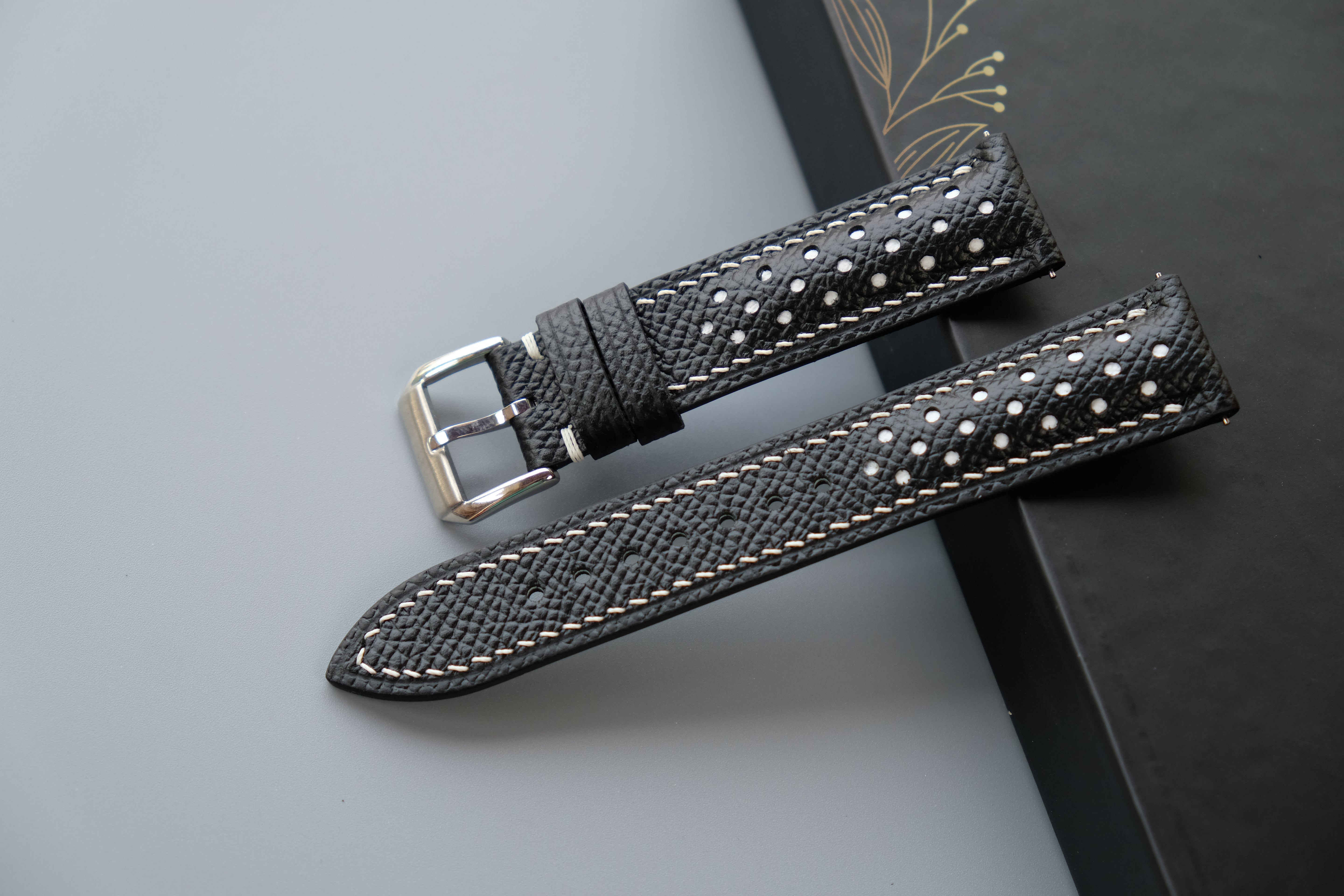 Rally Black Epsom Leather Watch Strap