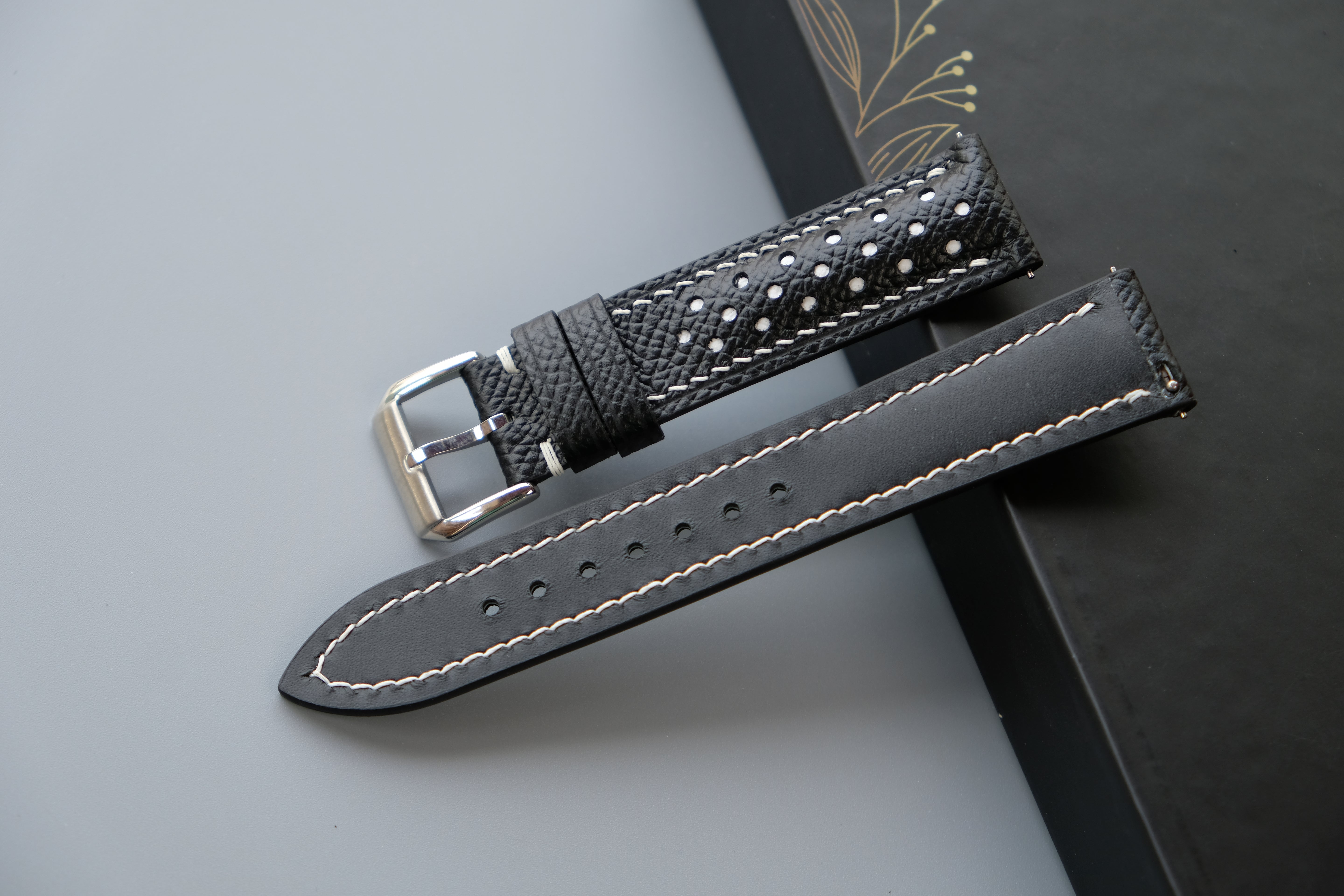Rally Black Epsom Leather Watch Strap