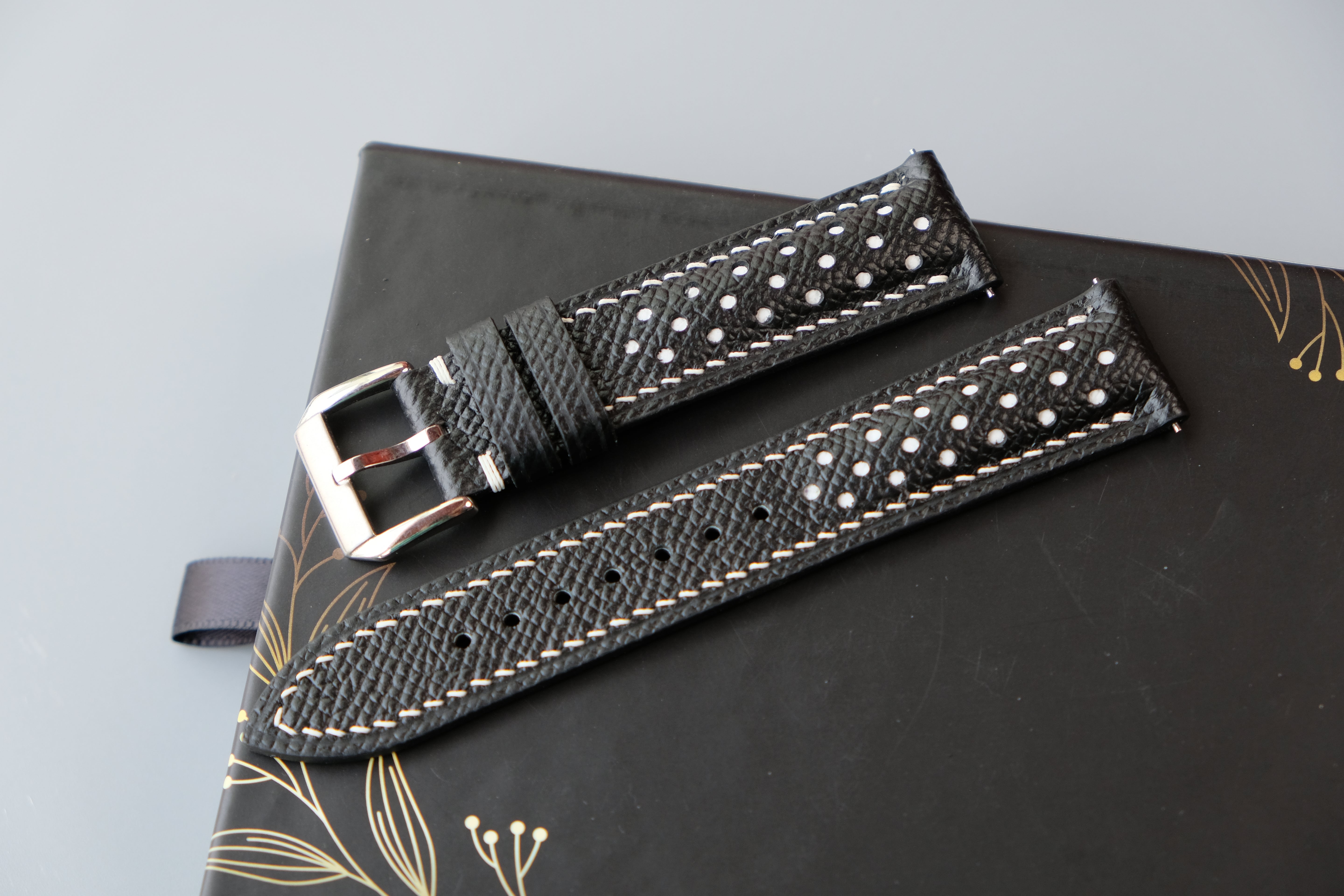 Rally Black Epsom Leather Watch Strap