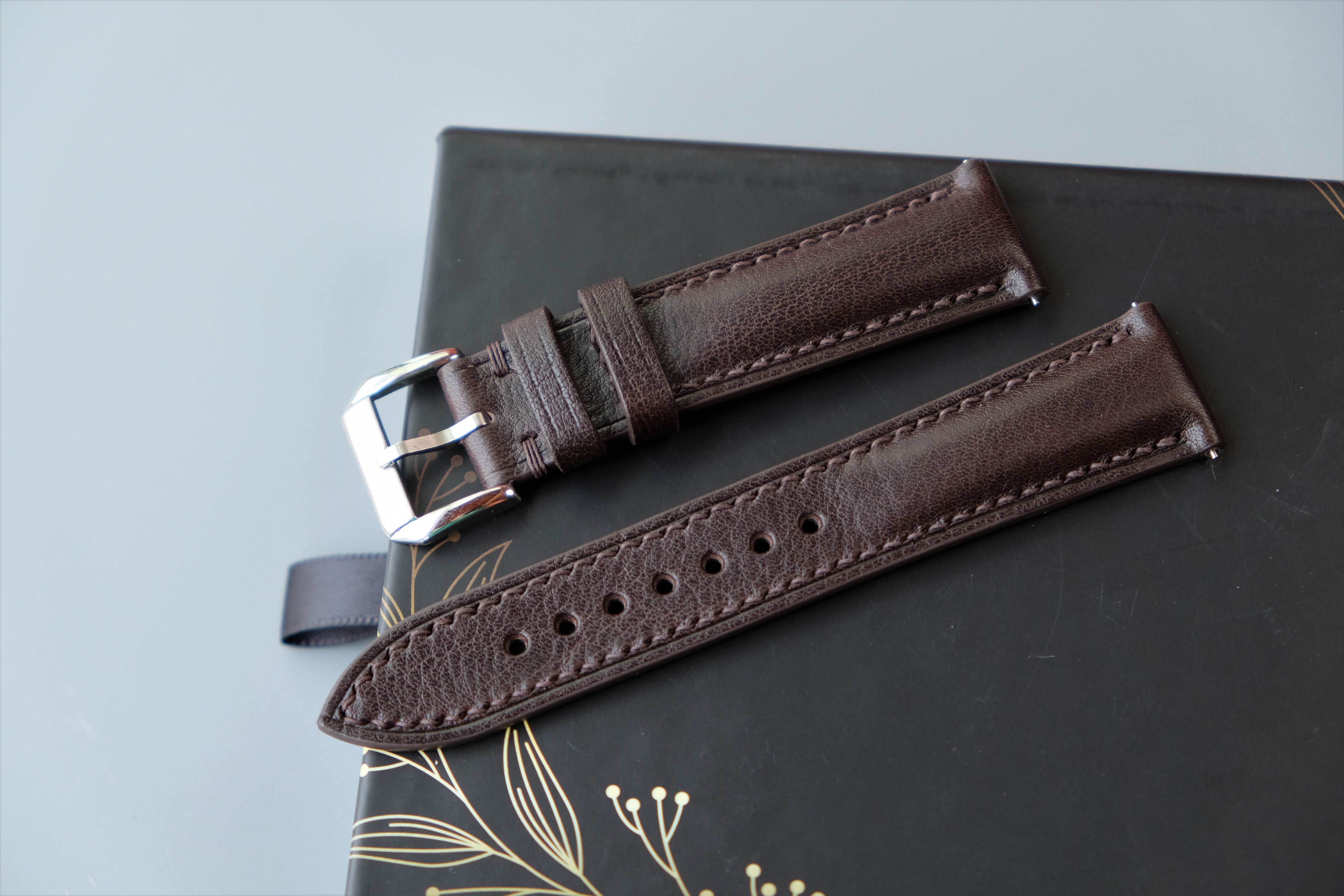 Chocolate Vachetta Calf Leather Watch Strap – Custom Sizes 10mm to 26mm