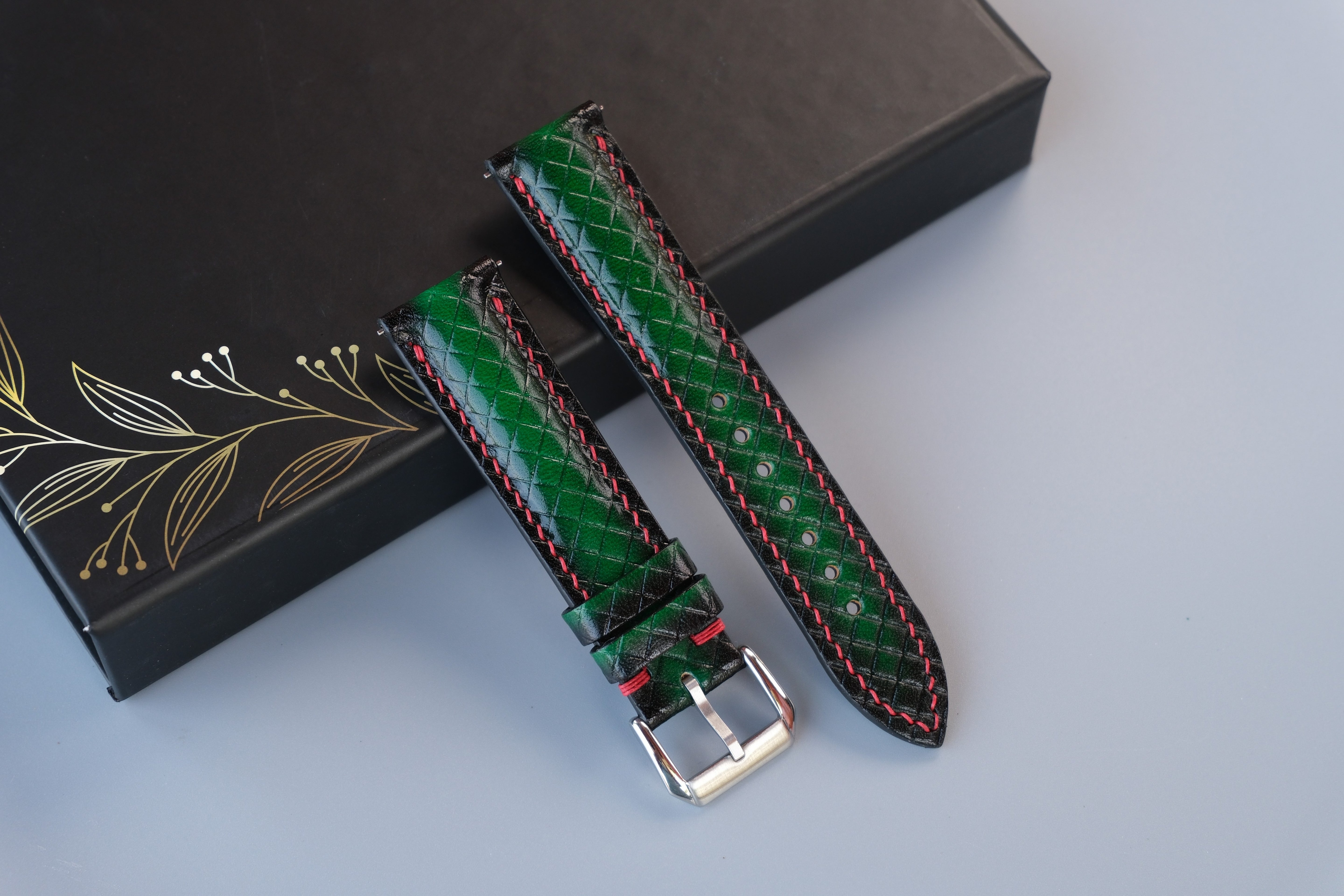 PATINA Green Veg-Tan Leather Watch Strap