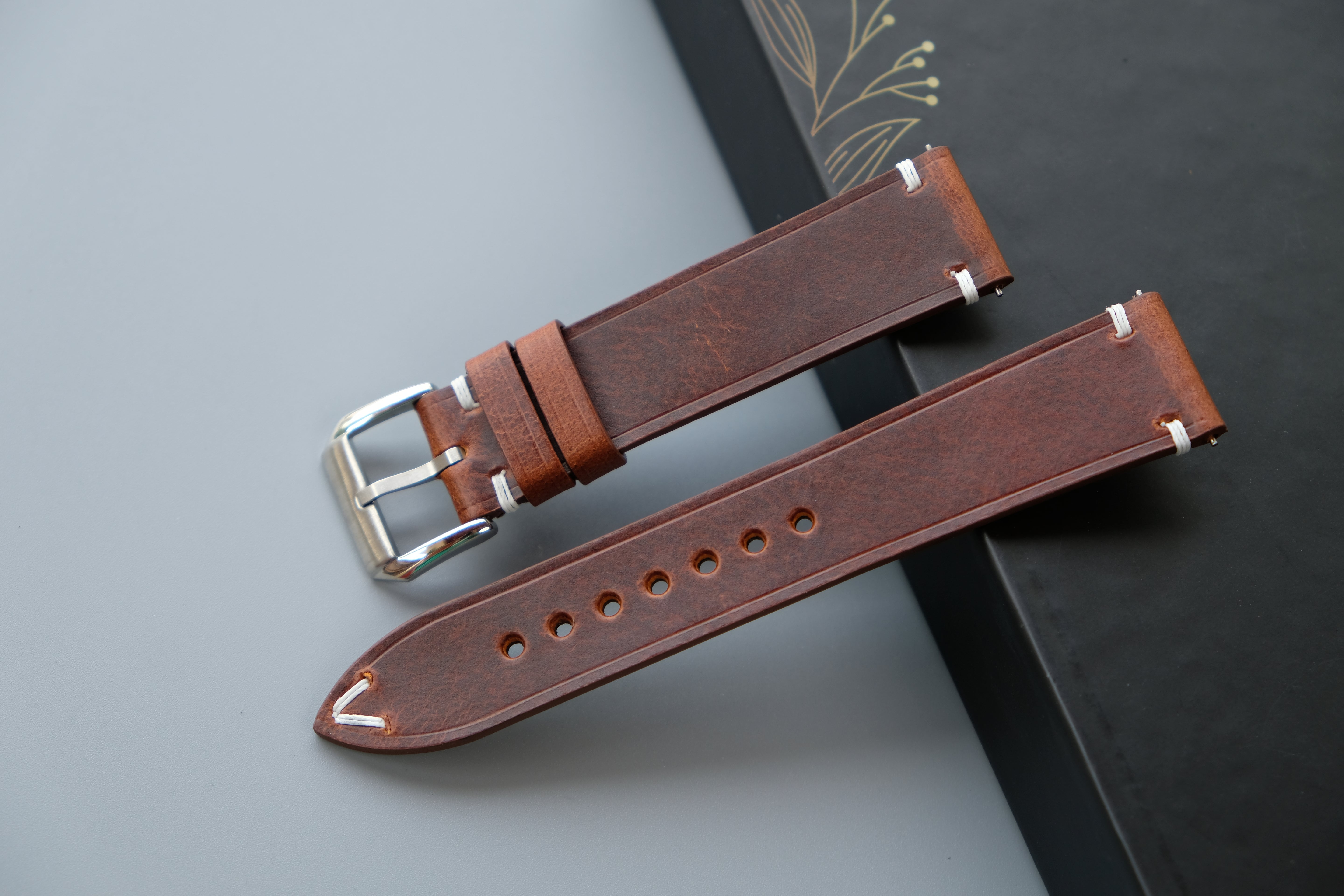 Brown Calfskin Leather Watch Strap – Custom Sizes 10mm to 26mm