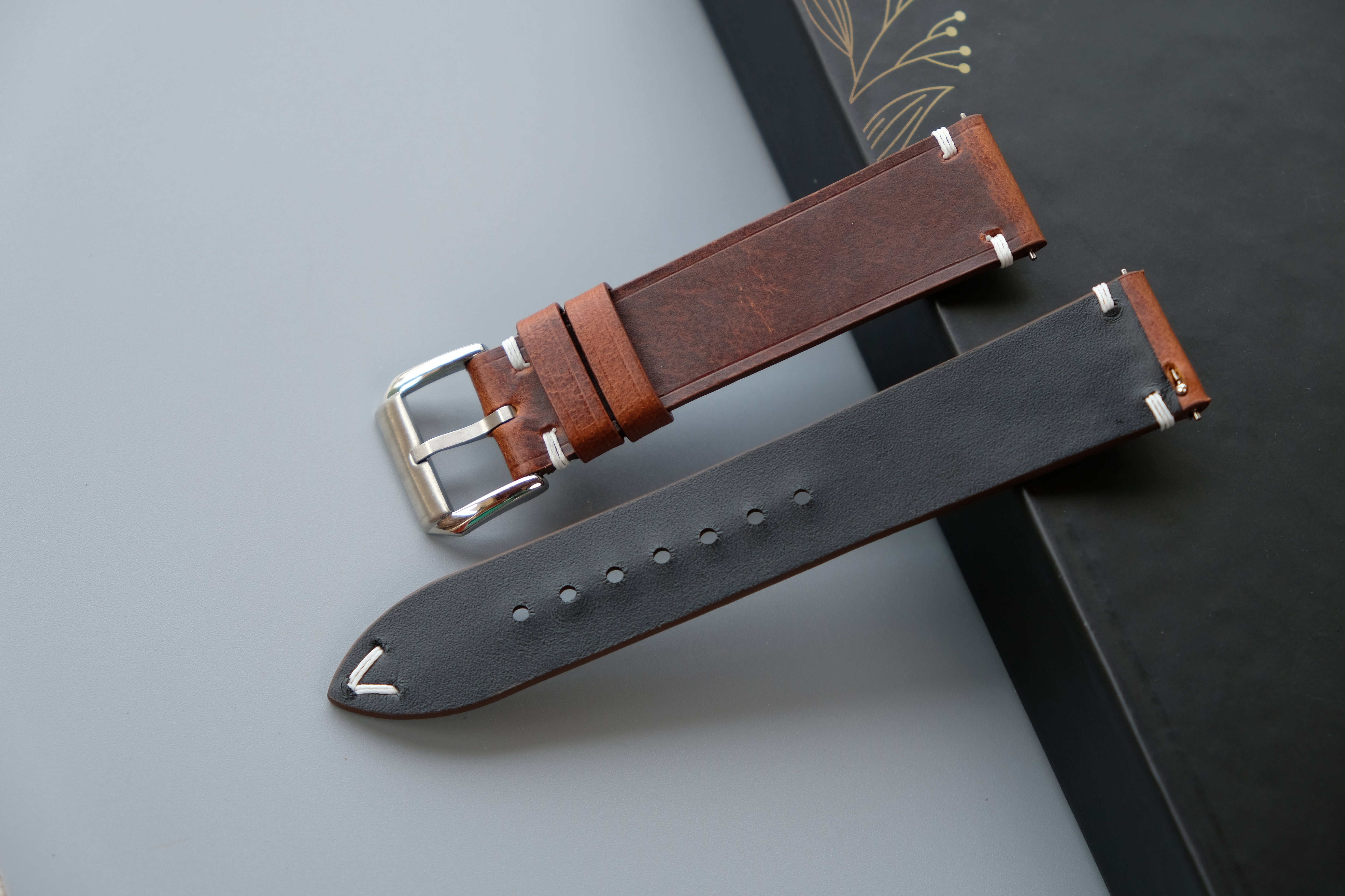 Brown Calfskin Leather Watch Strap – Custom Sizes 10mm to 26mm