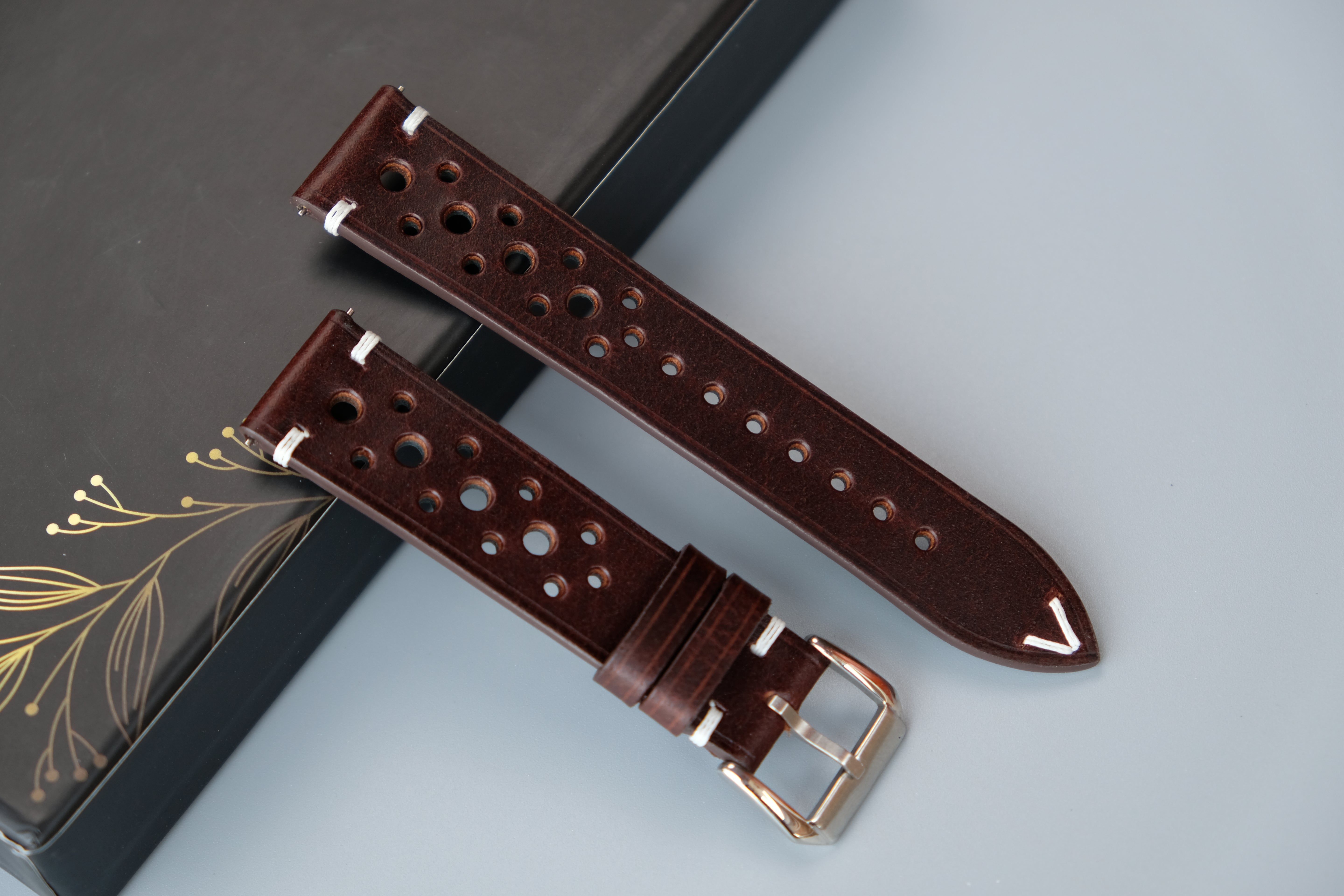 Rally Chocolate Calfskin Leather Watch Strap