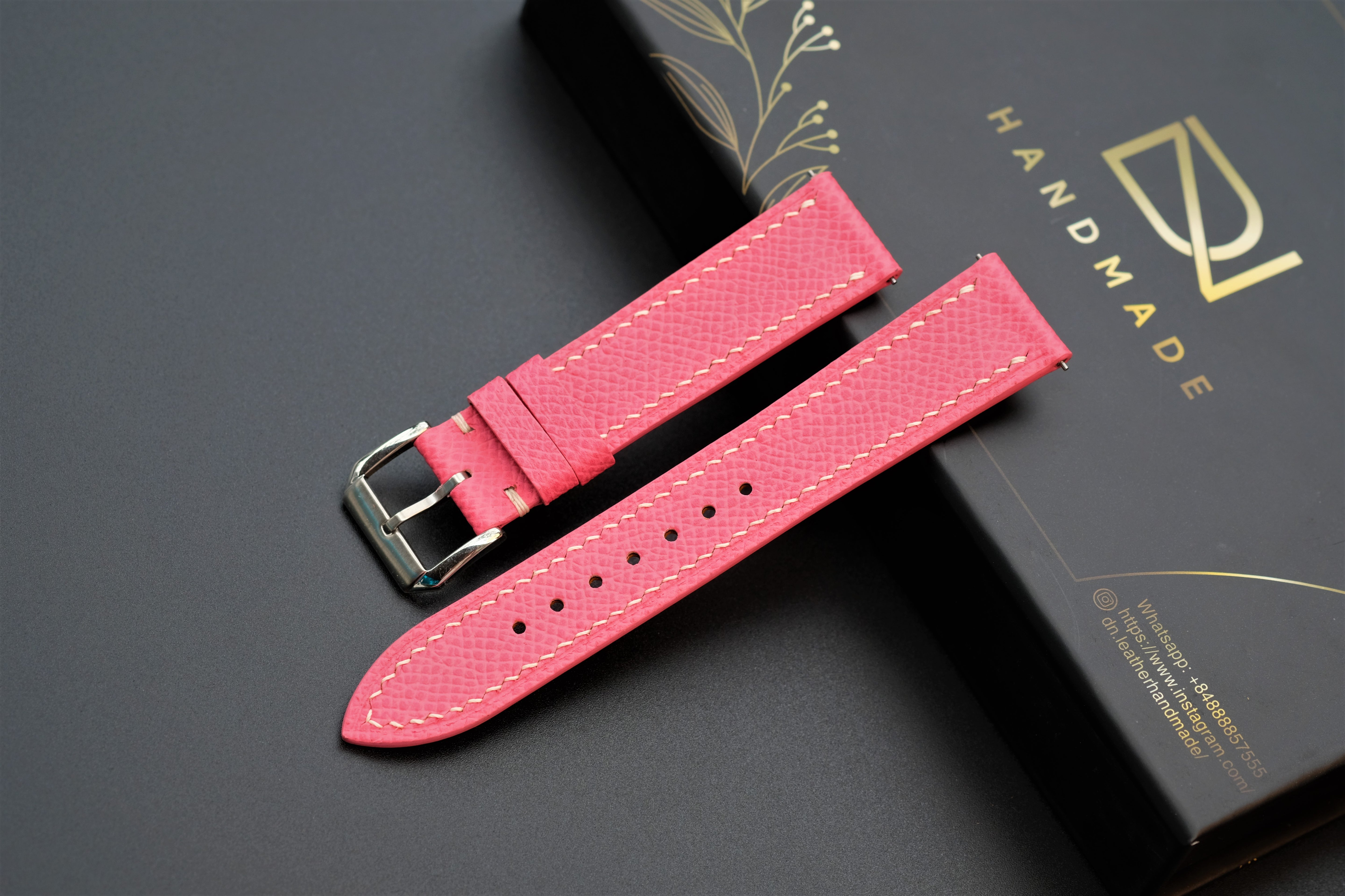 Light Pink Epsom Leather Watch Strap