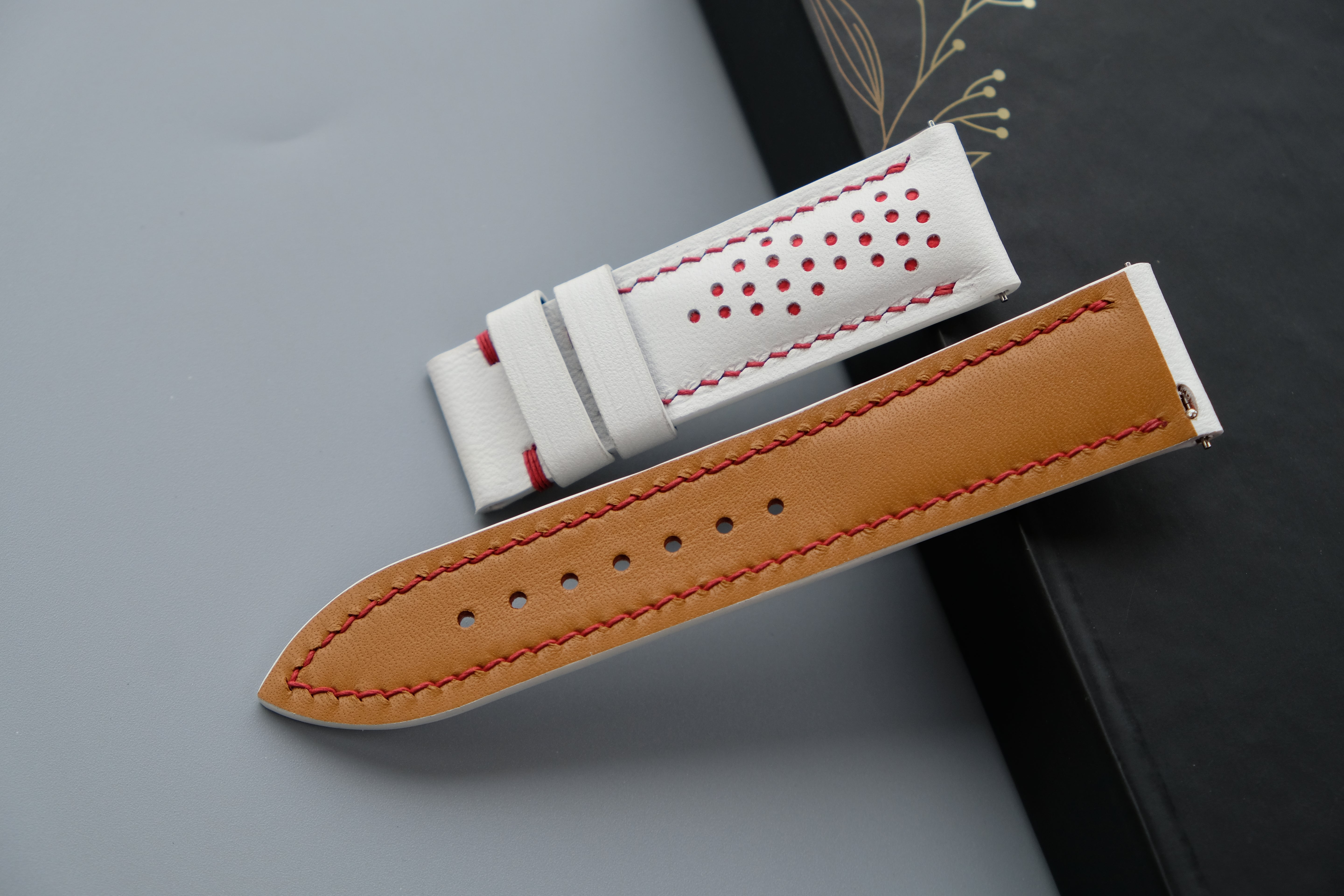 Rally White CALF Leather Watch Strap