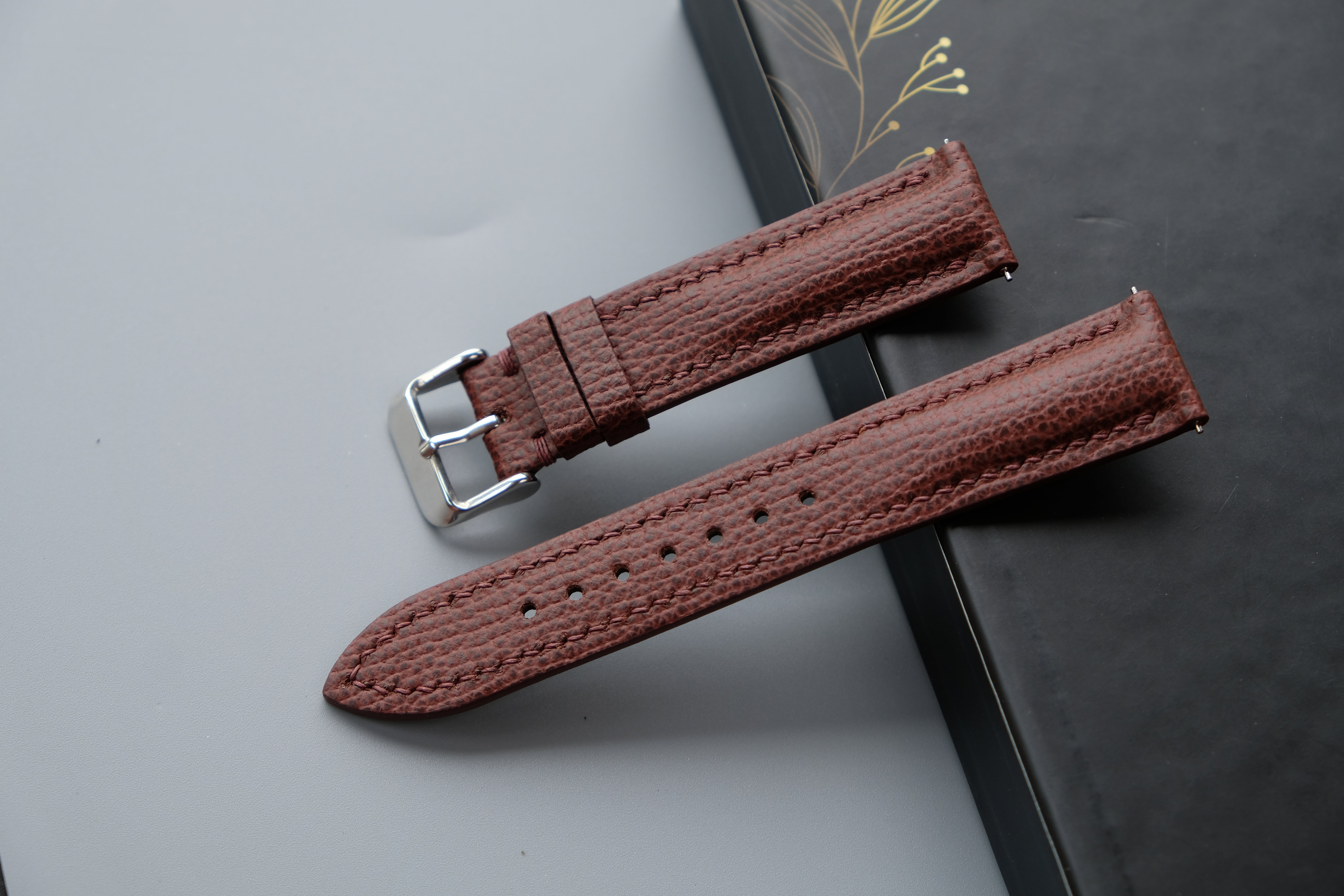 Reddish Brown Calf Leather Watch Strap – Custom Sizes 10mm to 26mm