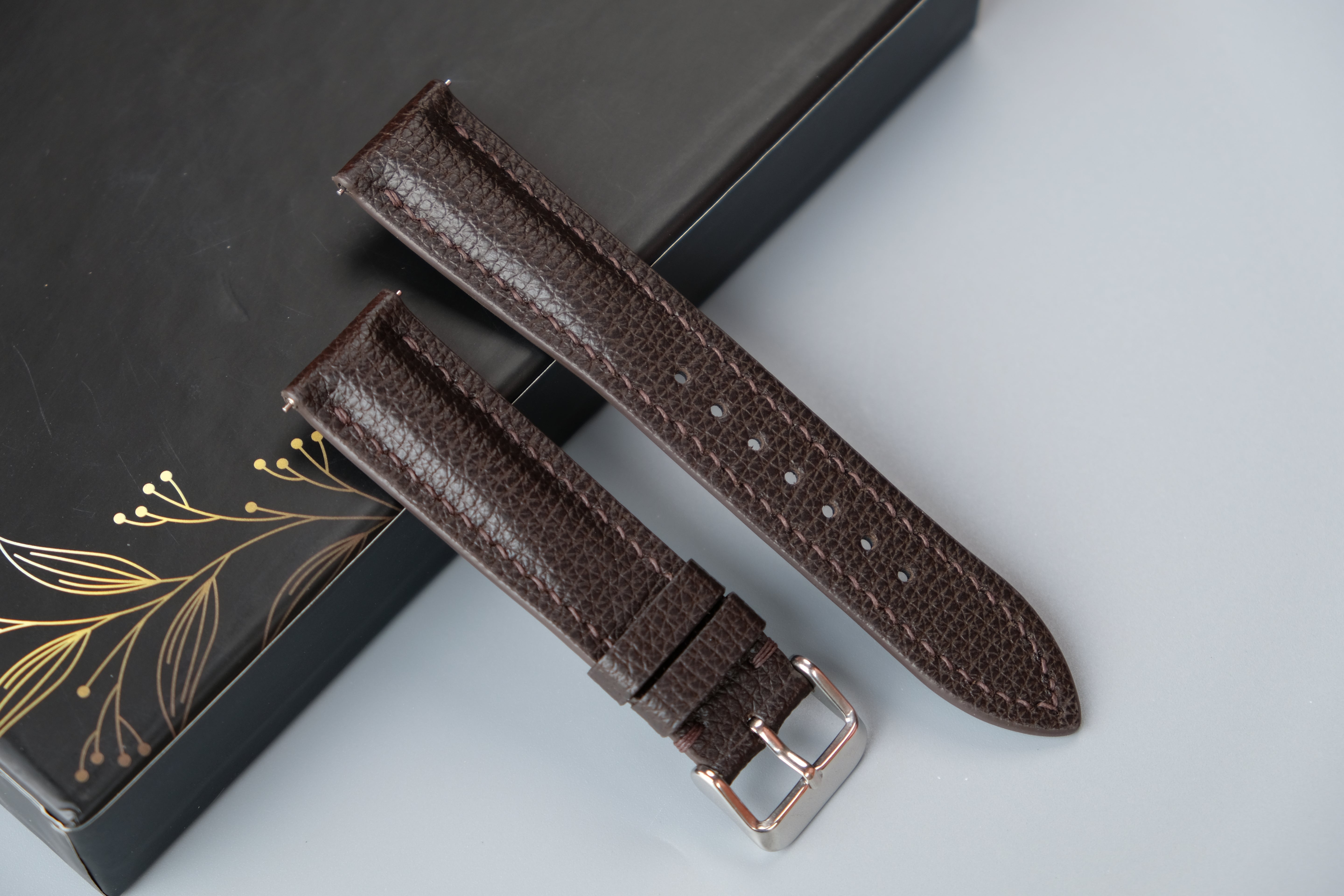 Brown Calf Leather Watch Strap – Custom Sizes 10mm to 26mm