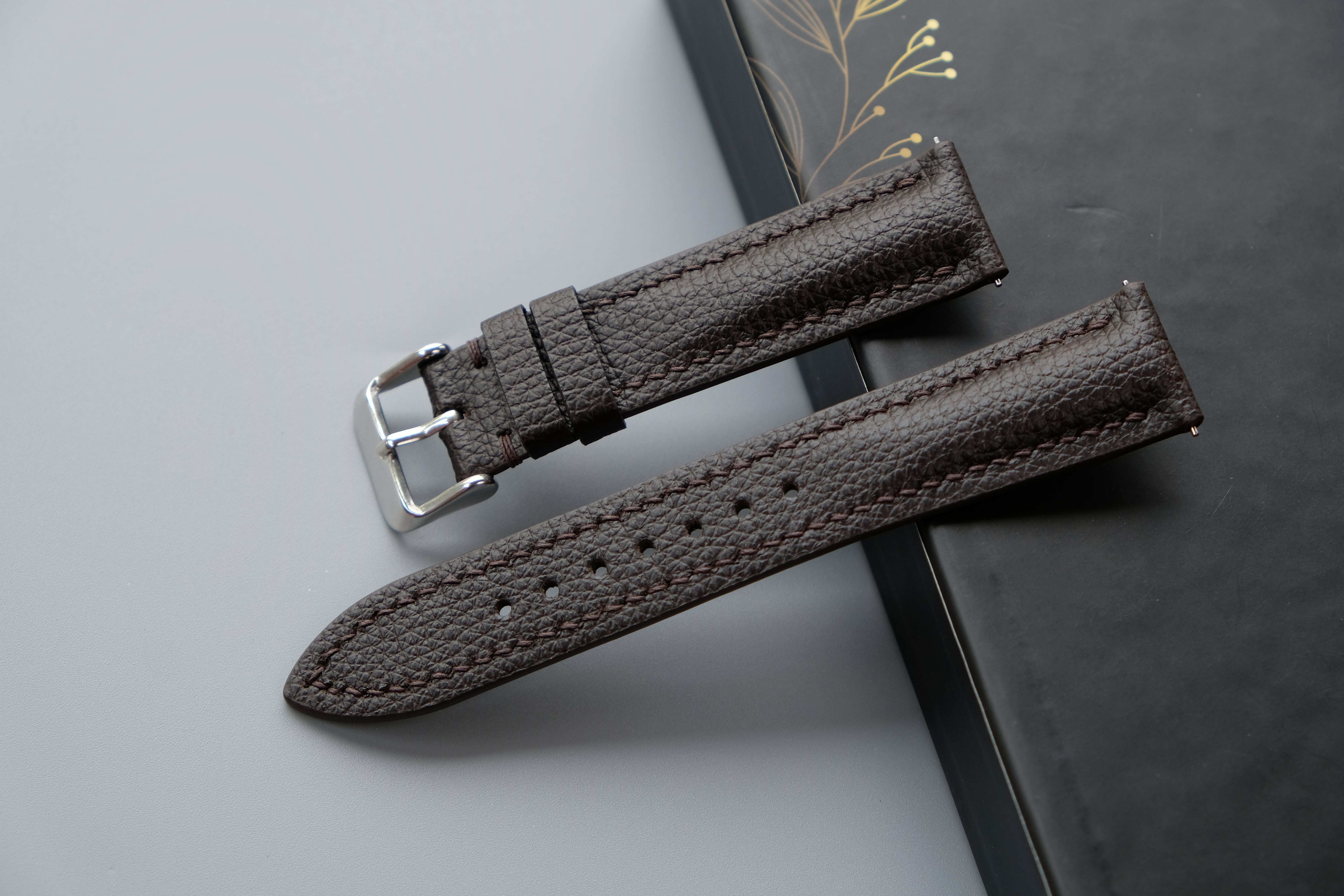 Brown Calf Leather Watch Strap – Custom Sizes 10mm to 26mm