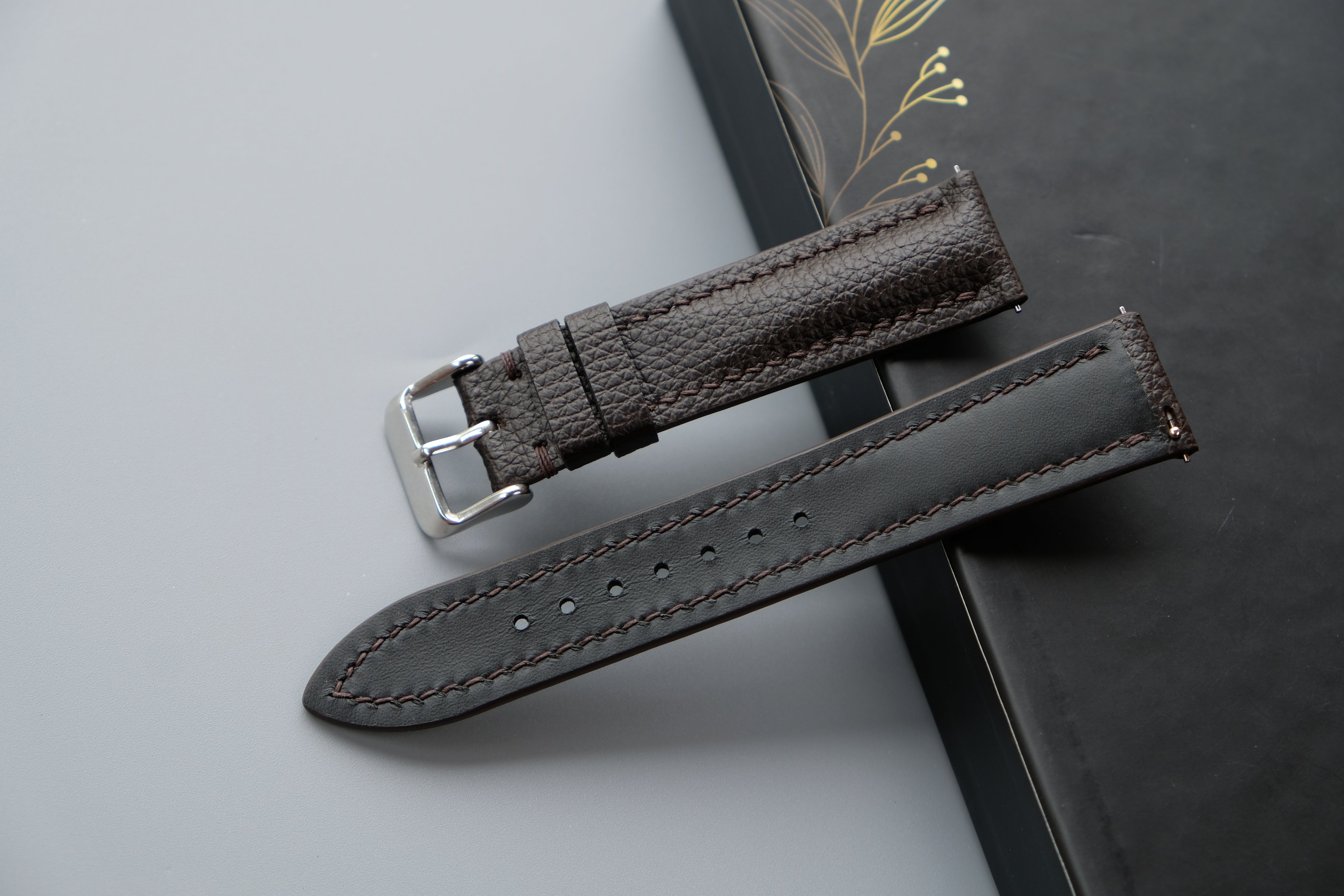 Brown Calf Leather Watch Strap – Custom Sizes 10mm to 26mm