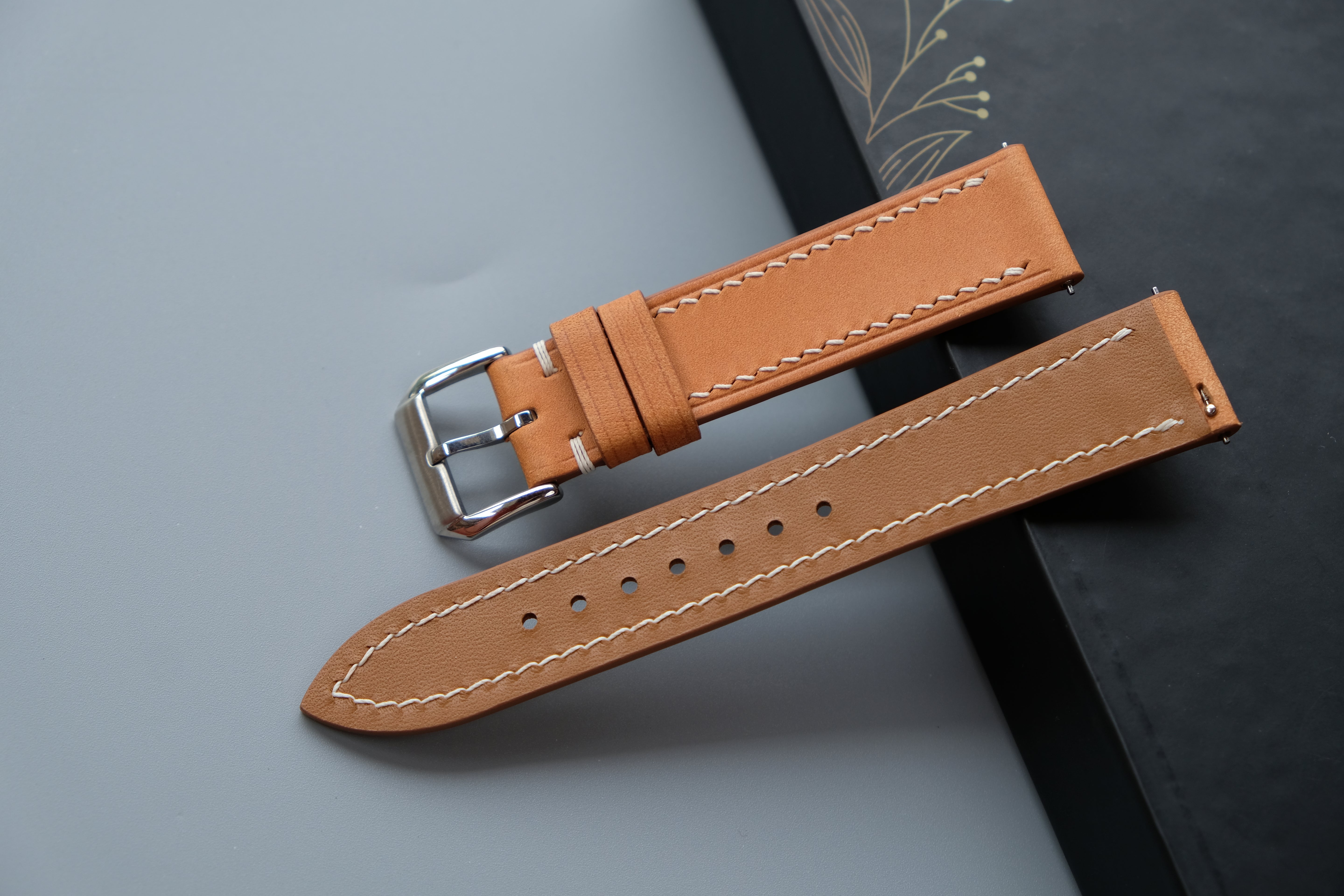 Caramel Maya Leather Watch Strap – Custom Sizes 10mm to 26mm