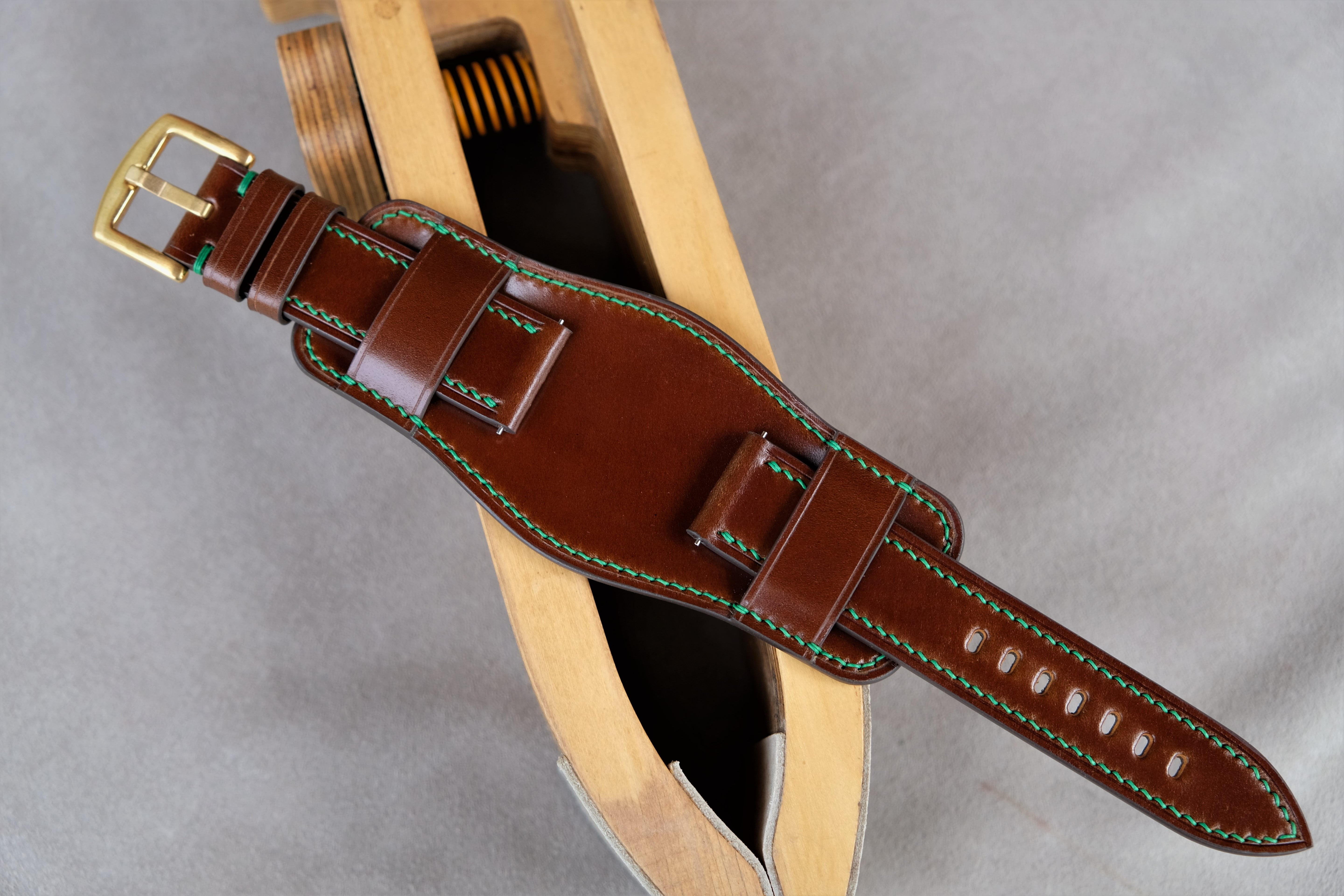 Bund Strap, COGNAC Shell Cordovan Leather Watch Strap