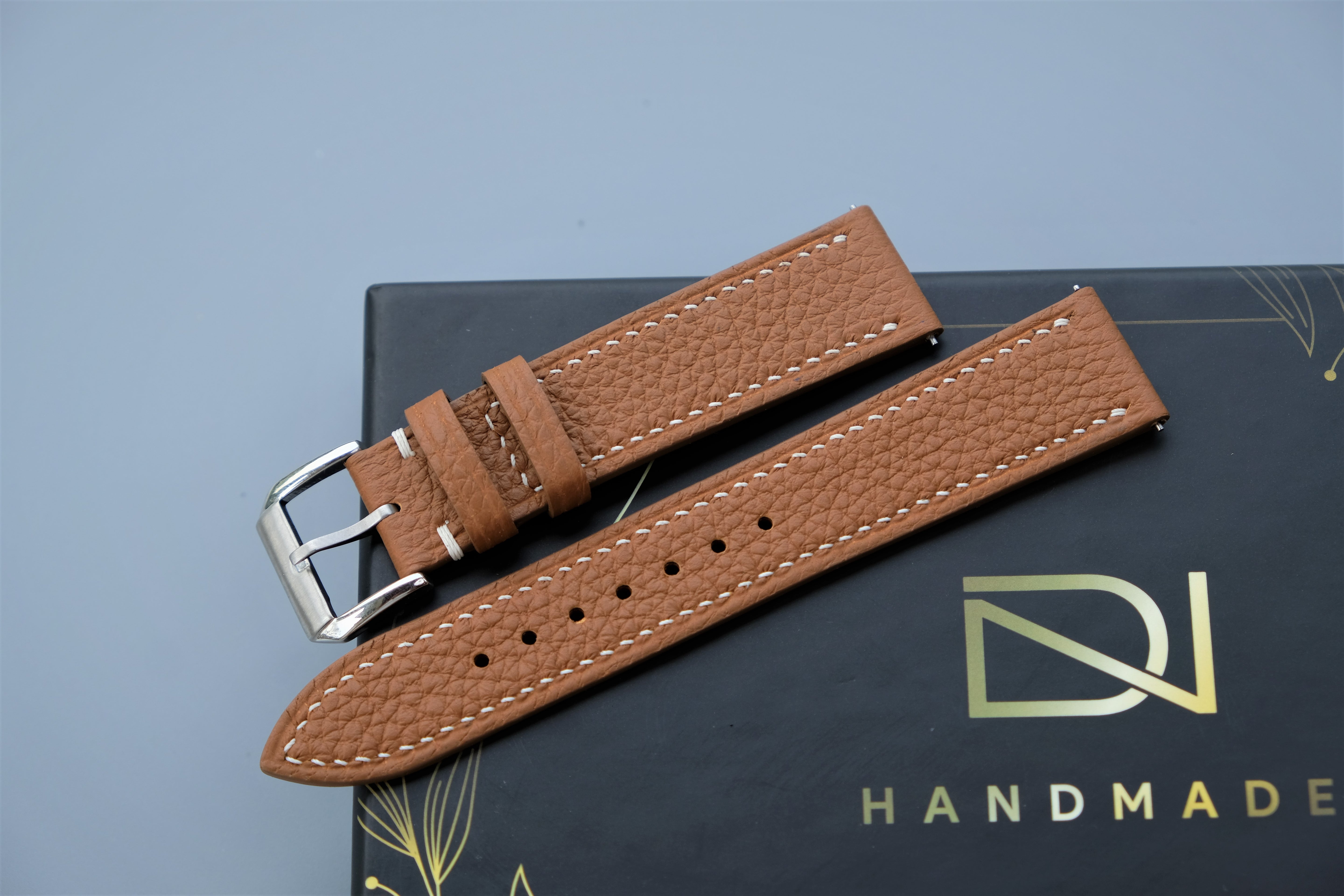 Gold TOGO Leather Watch Strap - Custom Sizes from 10mm to 26mm
