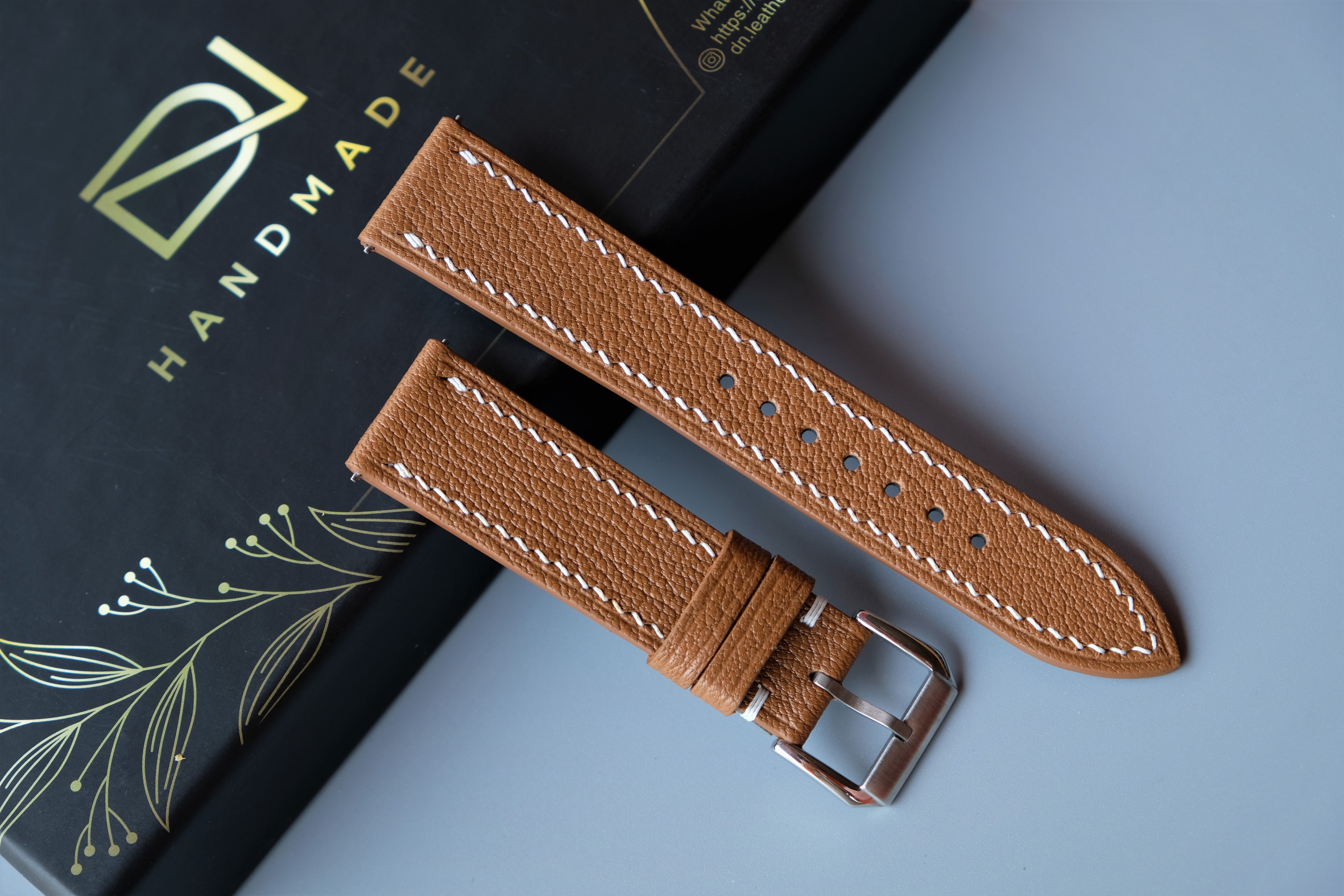 Gold Alran Goatskin Watch Strap