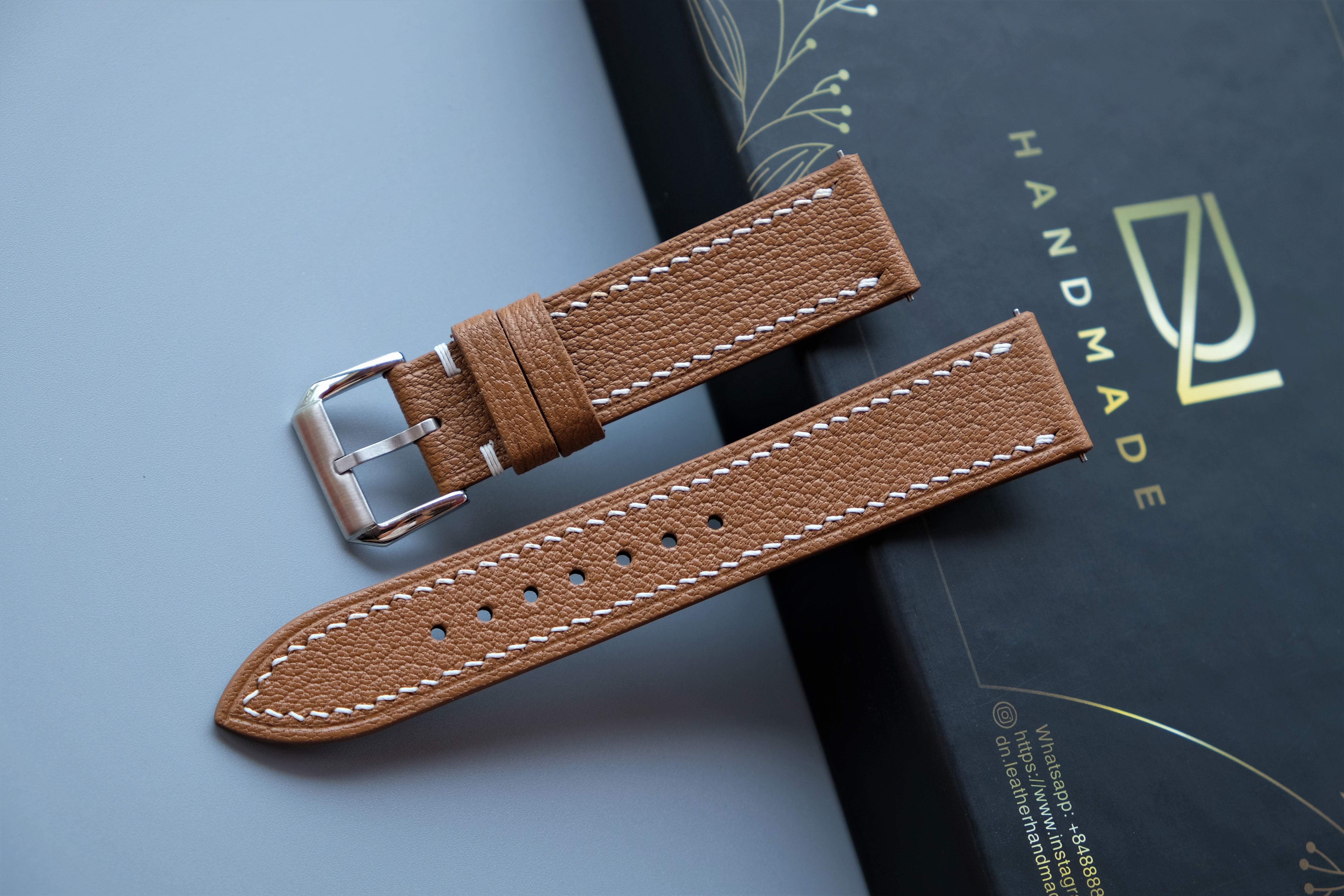 Gold Alran Goatskin Watch Strap