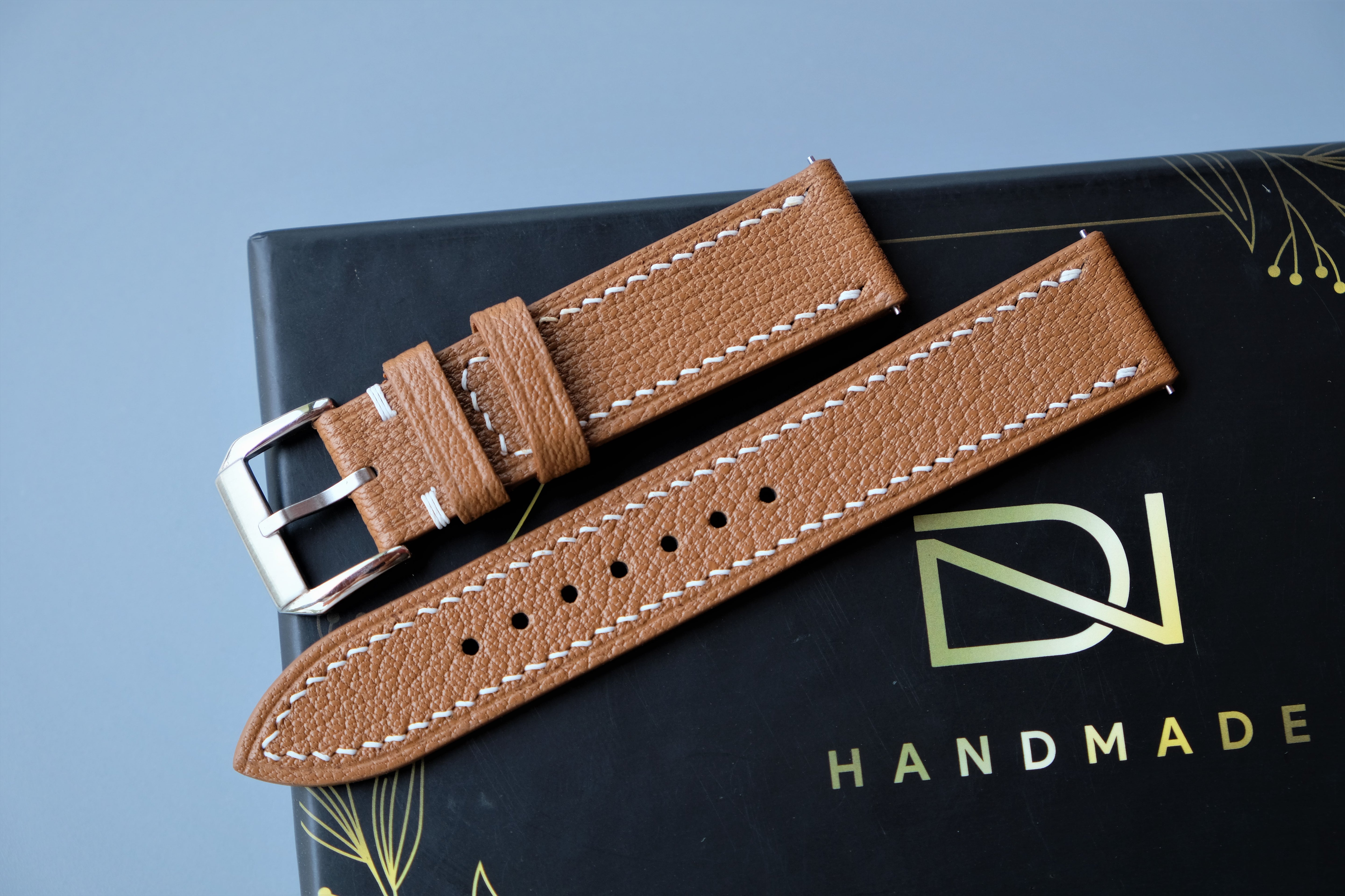 Gold Alran Goatskin Watch Strap