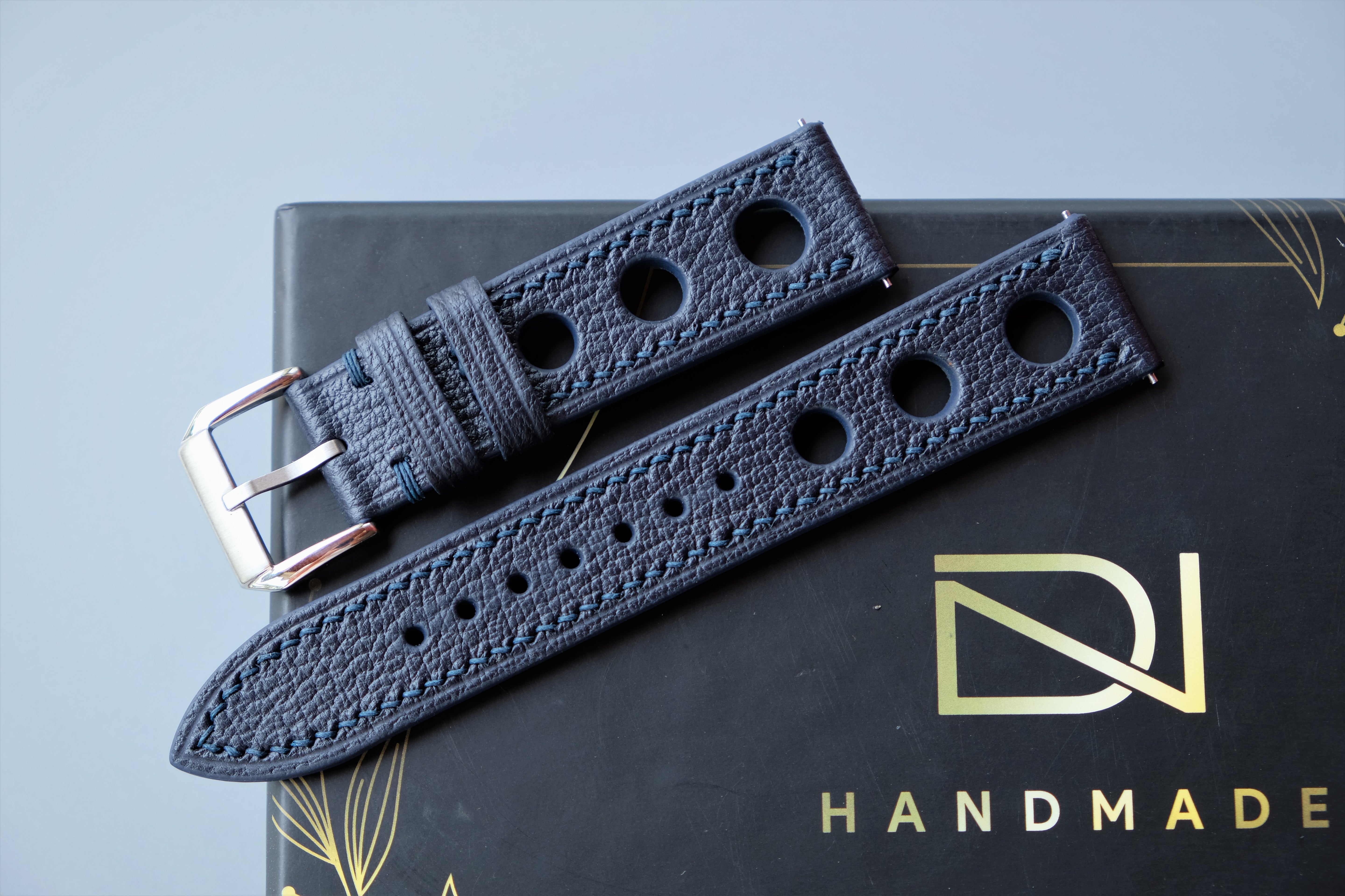 Dark Navy Alran Chevre Leather Watch Strap