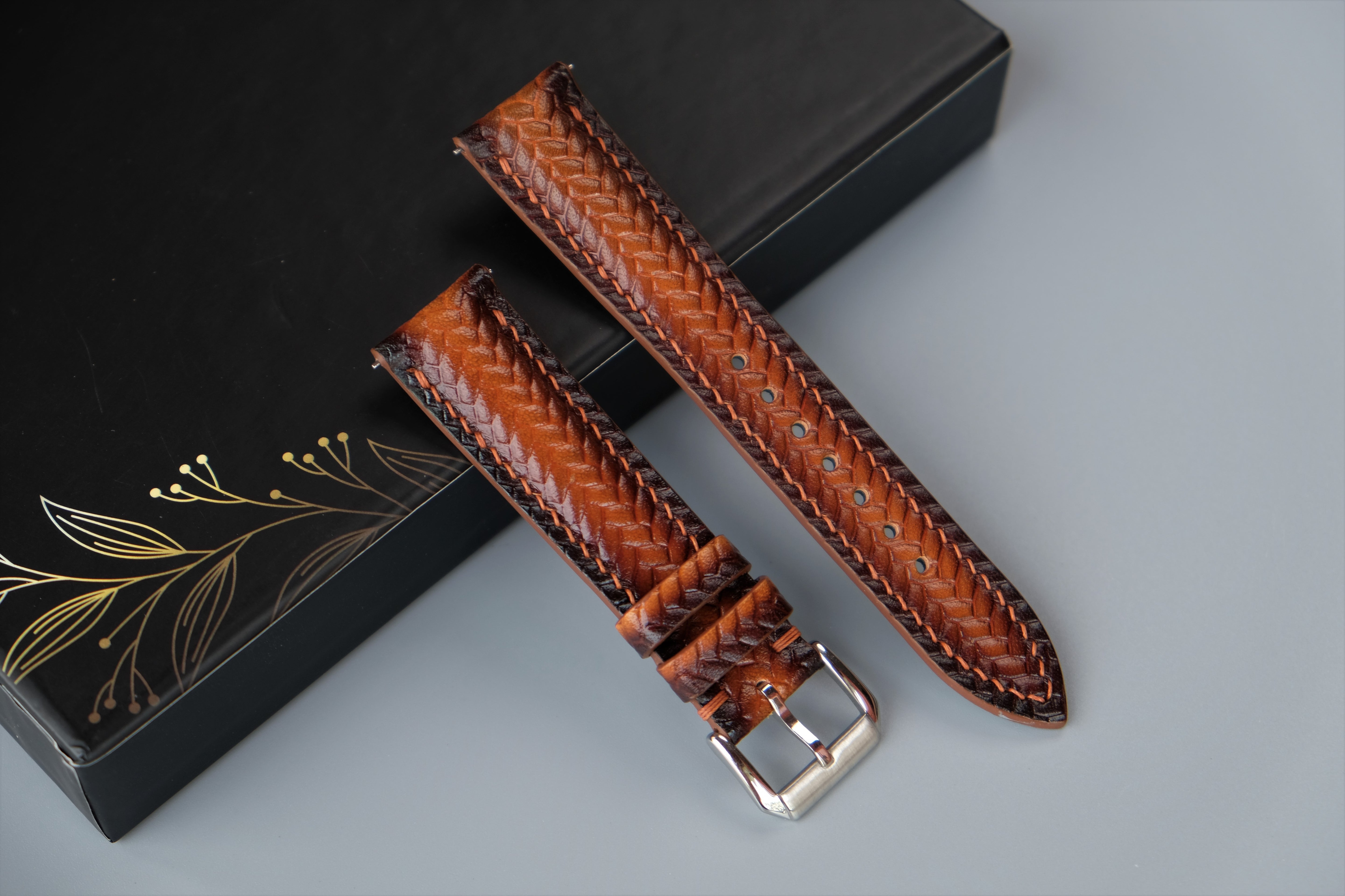 Light Brown Veg Tan Leather Watch Strap – Custom Sizes 10mm to 26mm