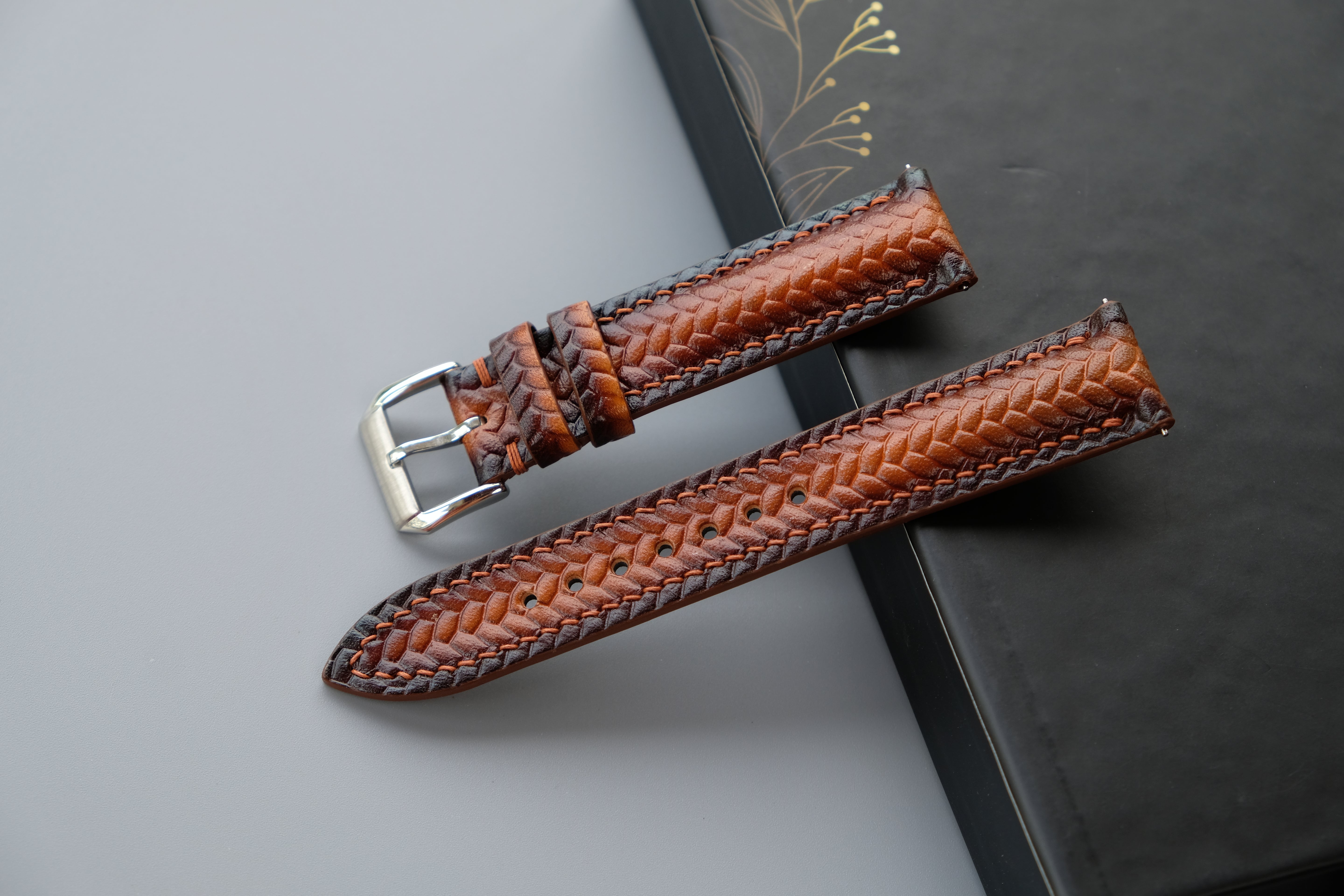 Light Brown Veg Tan Leather Watch Strap – Custom Sizes 10mm to 26mm
