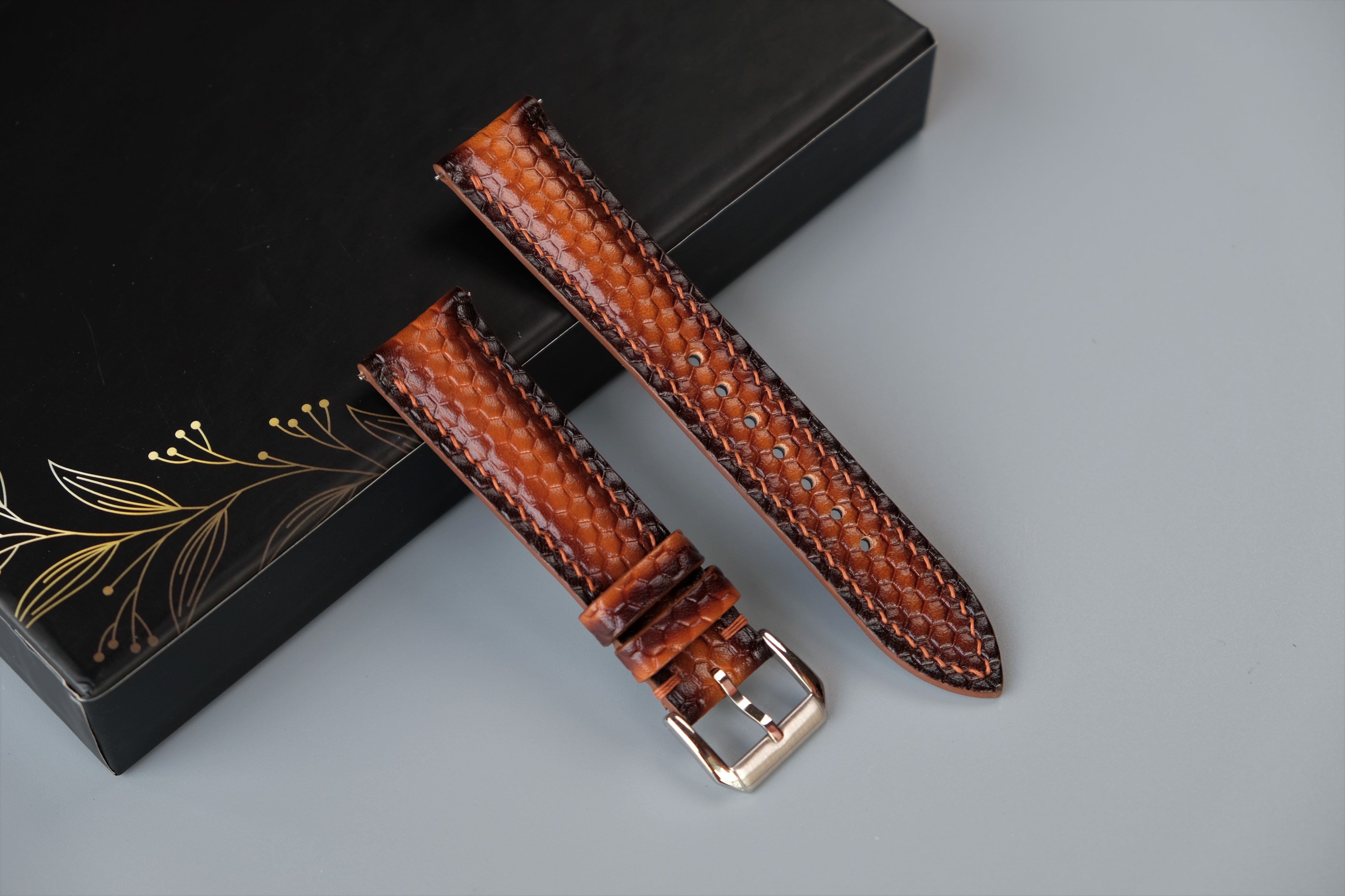 Light Brown Veg Tan Leather Watch Strap – Custom Sizes 10mm to 26mm