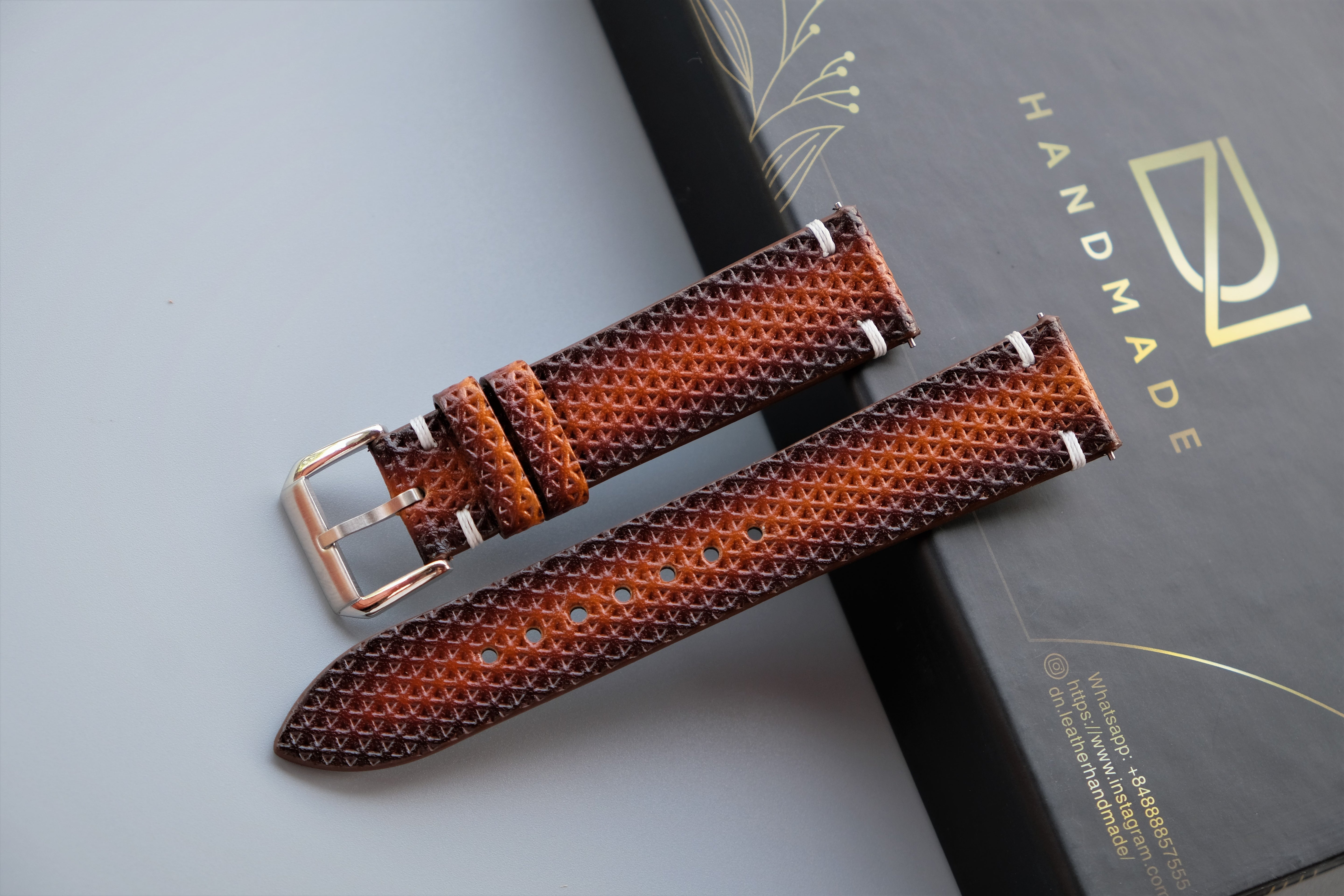 Light Brown Veg Tan Leather Watch Strap