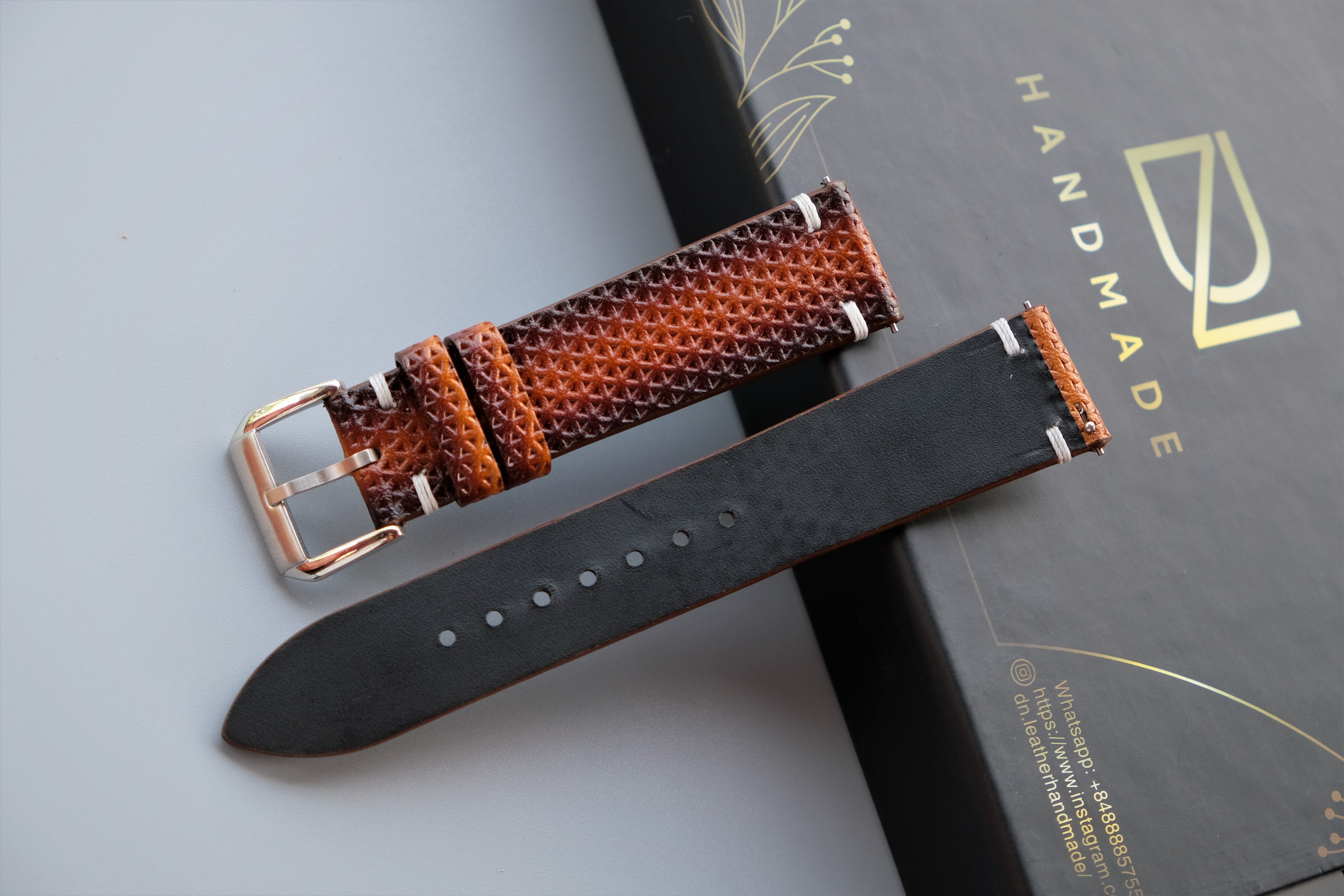 Light Brown Veg Tan Leather Watch Strap