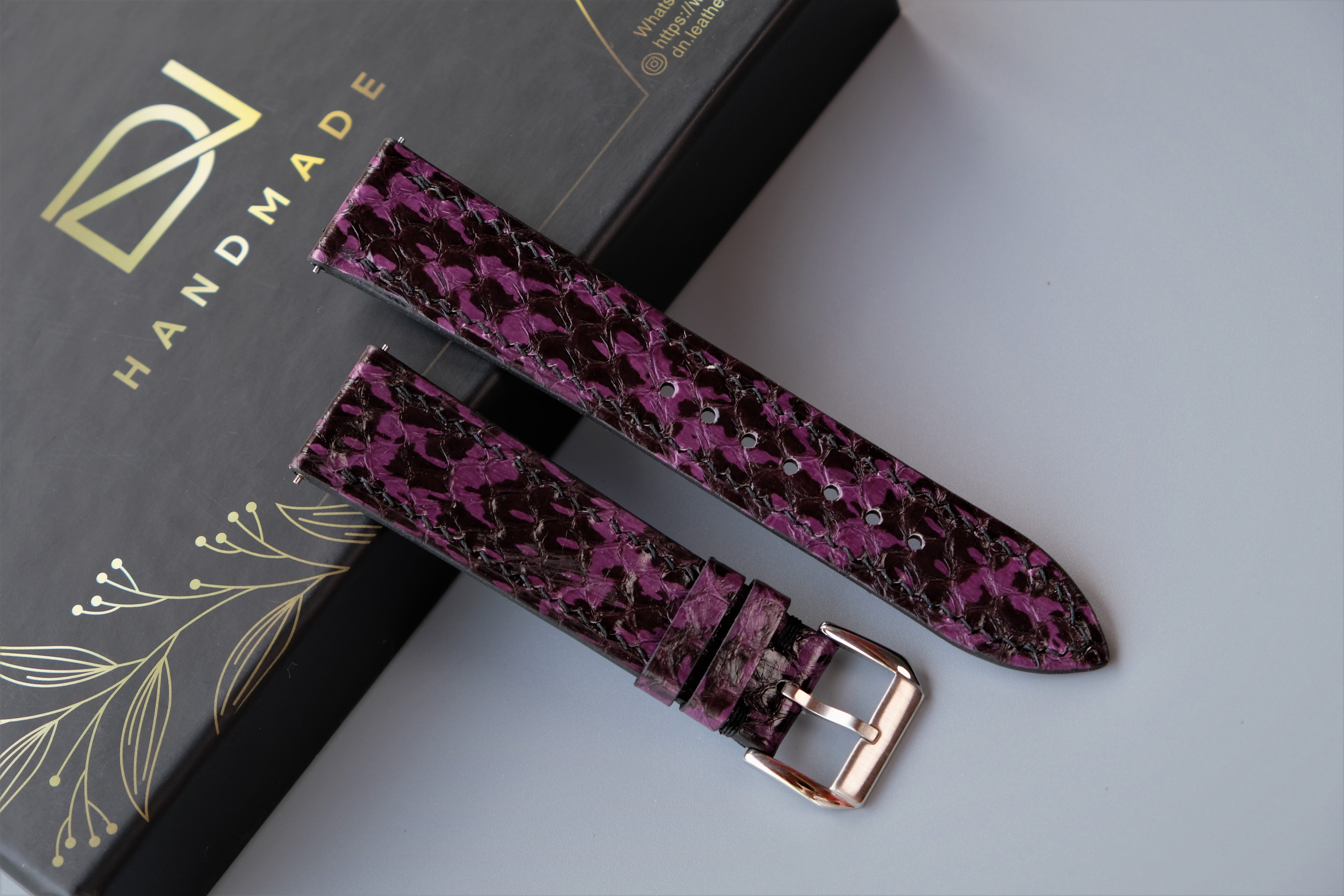 Snakeskin Leather Watch Strap