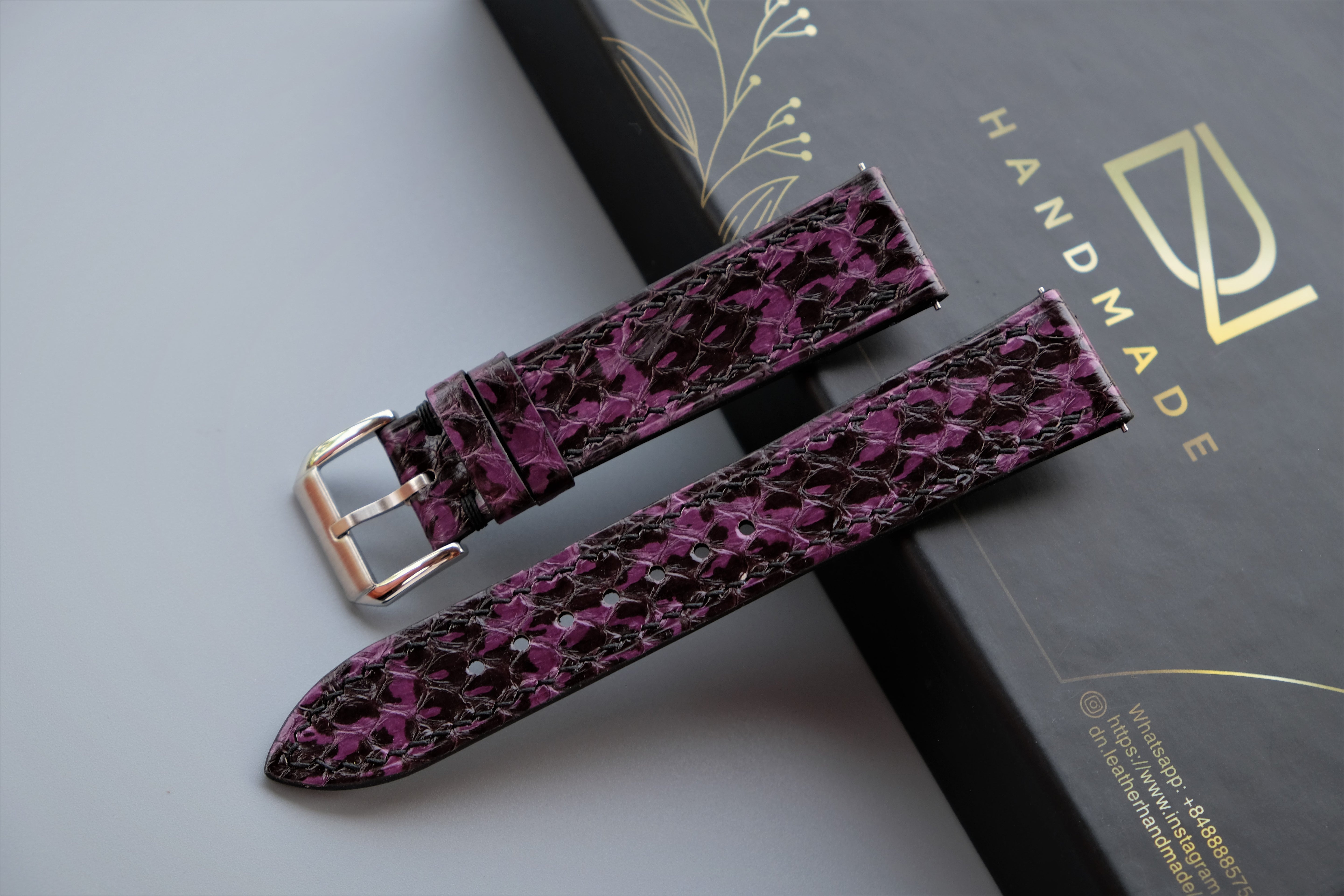 Snakeskin Leather Watch Strap