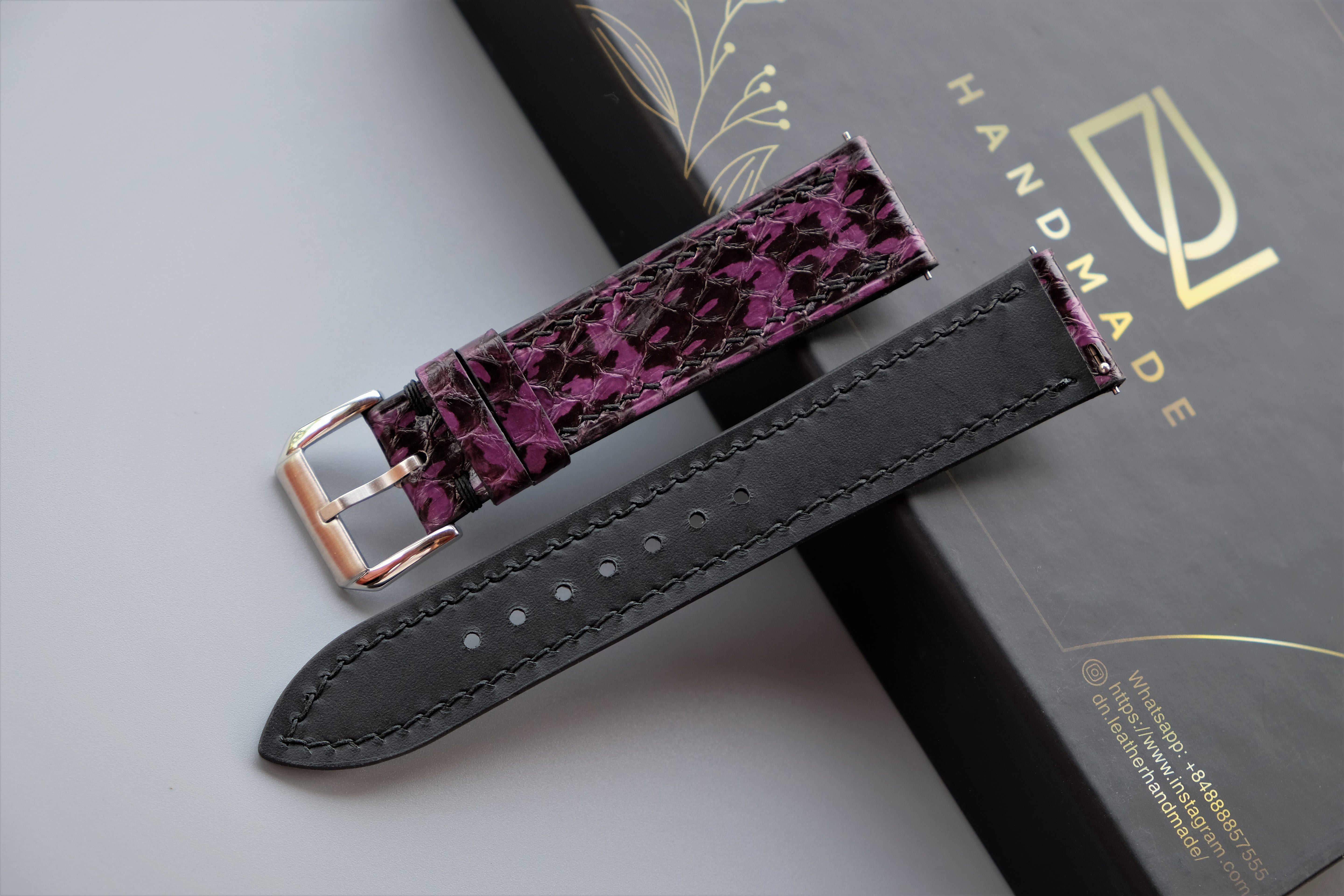 Snakeskin Leather Watch Strap
