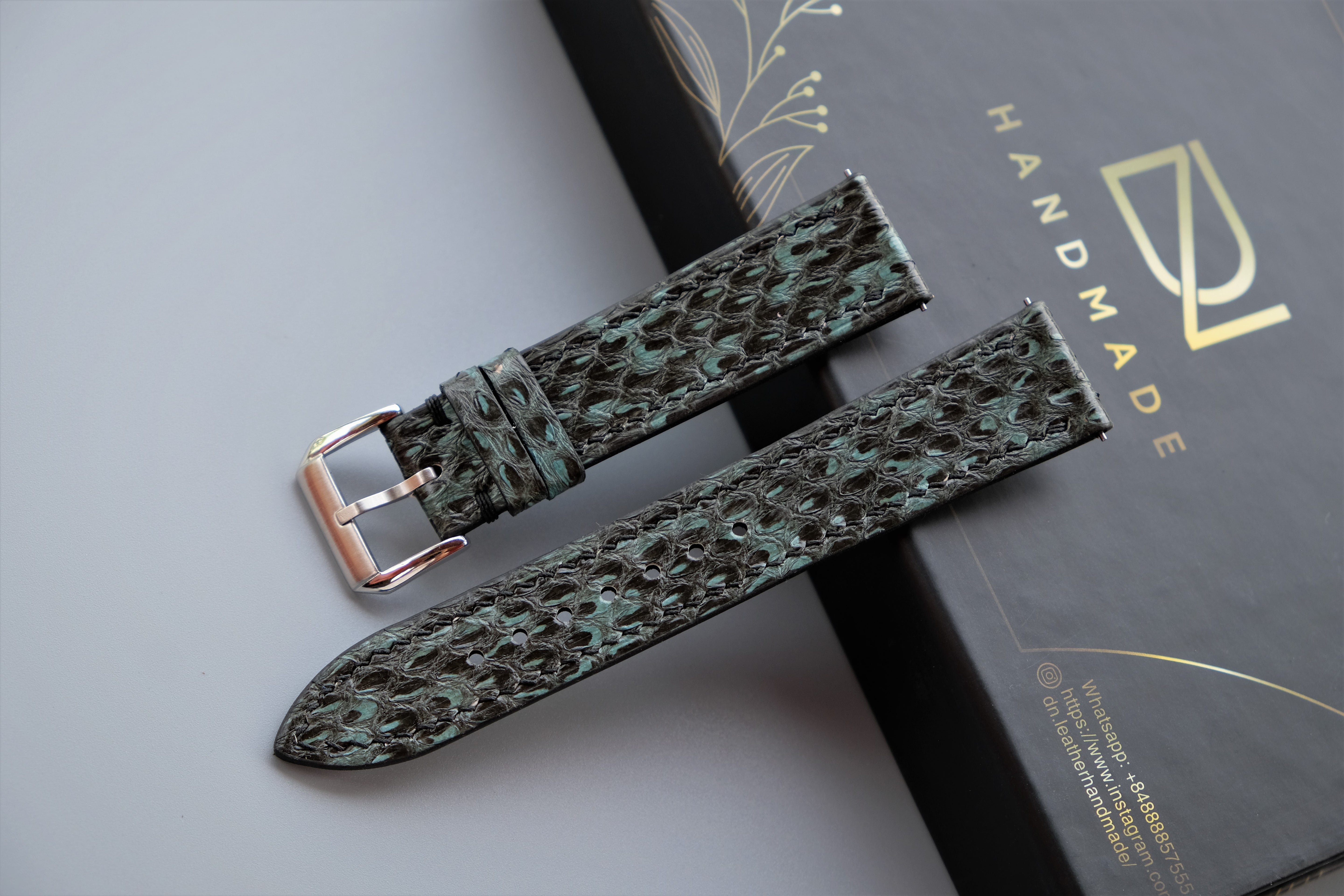 Snakeskin Leather Watch Strap